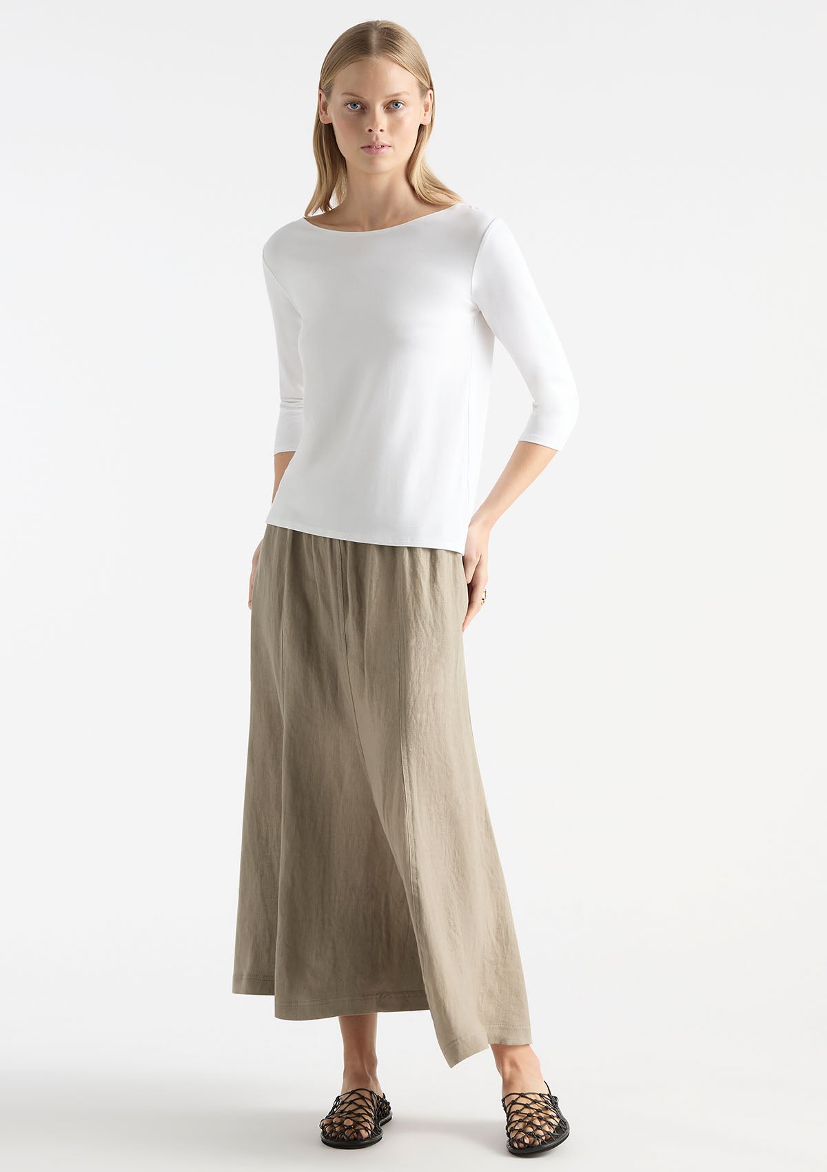 Mela Purdie Pure Linen Palazzo Skirt