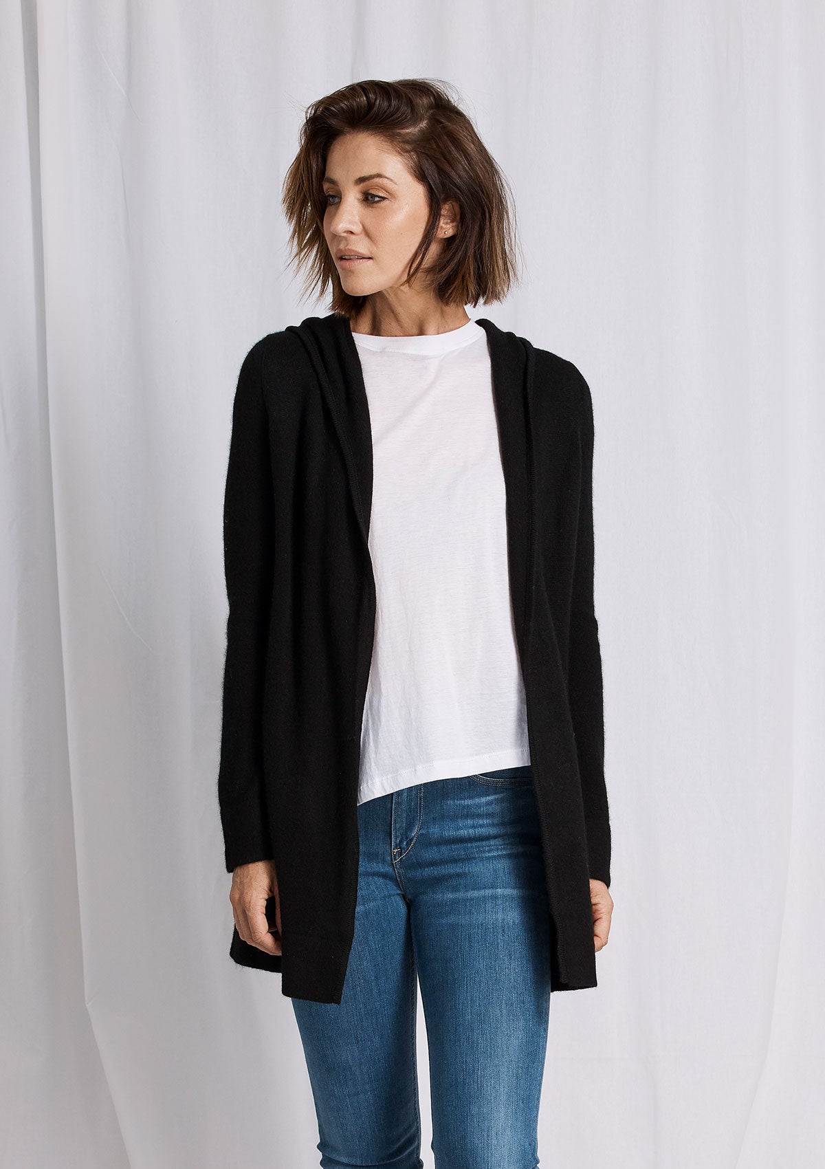 Khlassik Black Essential Hooded Cardigan