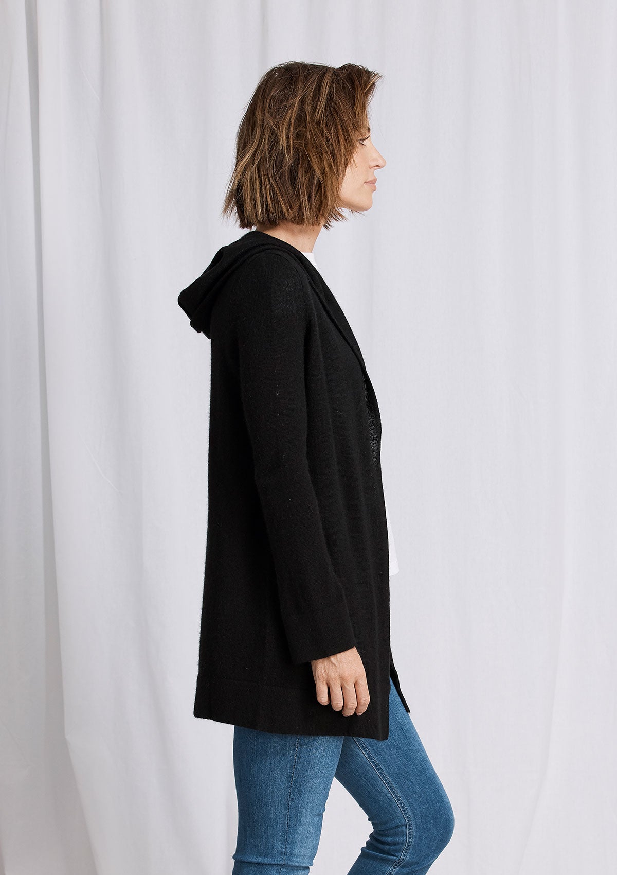 Khlassik Black Essential Hooded Cardigan