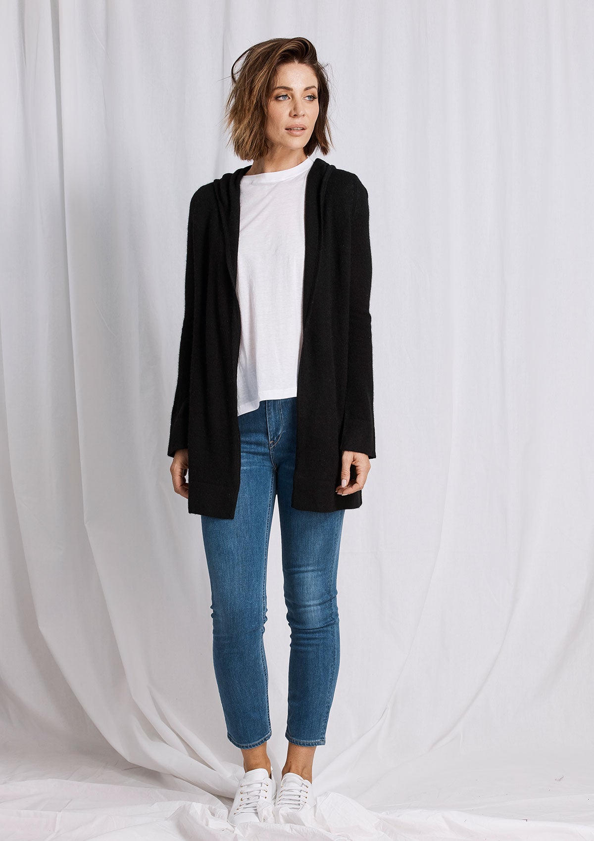 Khlassik Black Essential Hooded Cardigan