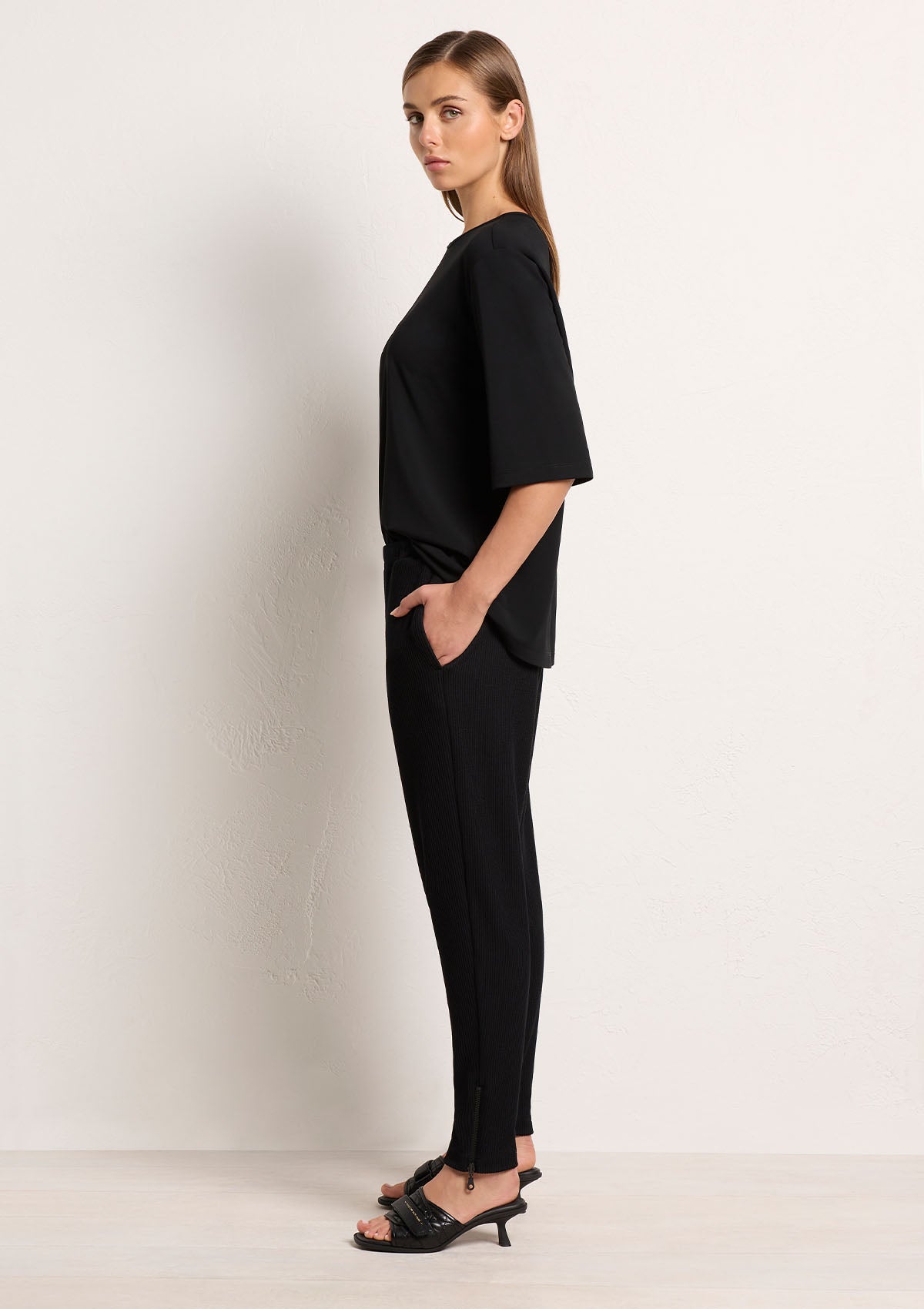 Mela Purdie Furrow Knit Zip Stiletto Pant