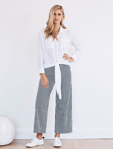 Mela Purdie Boiler Stripe Wide Leg Jean