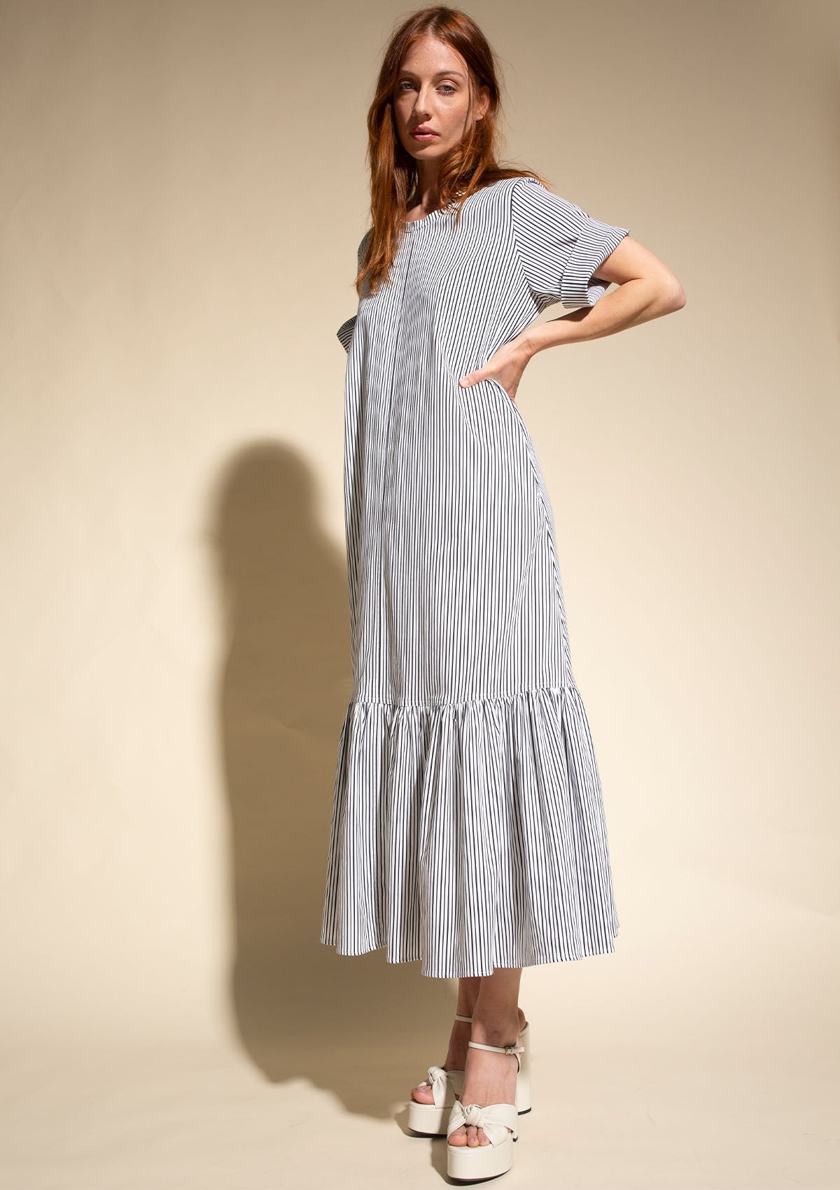 Mela Purdie Pencil Stripe Popilene Bloom T Dress