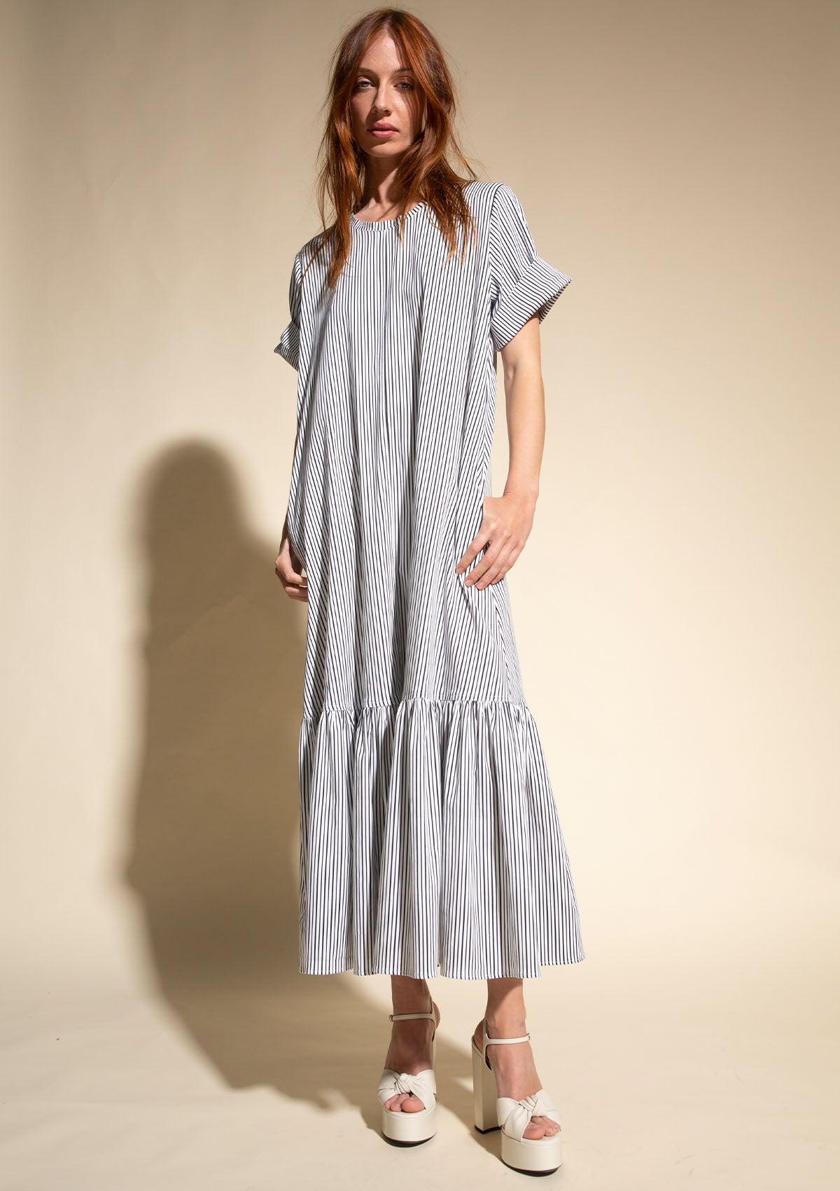 Mela Purdie Pencil Stripe Popilene Bloom T Dress