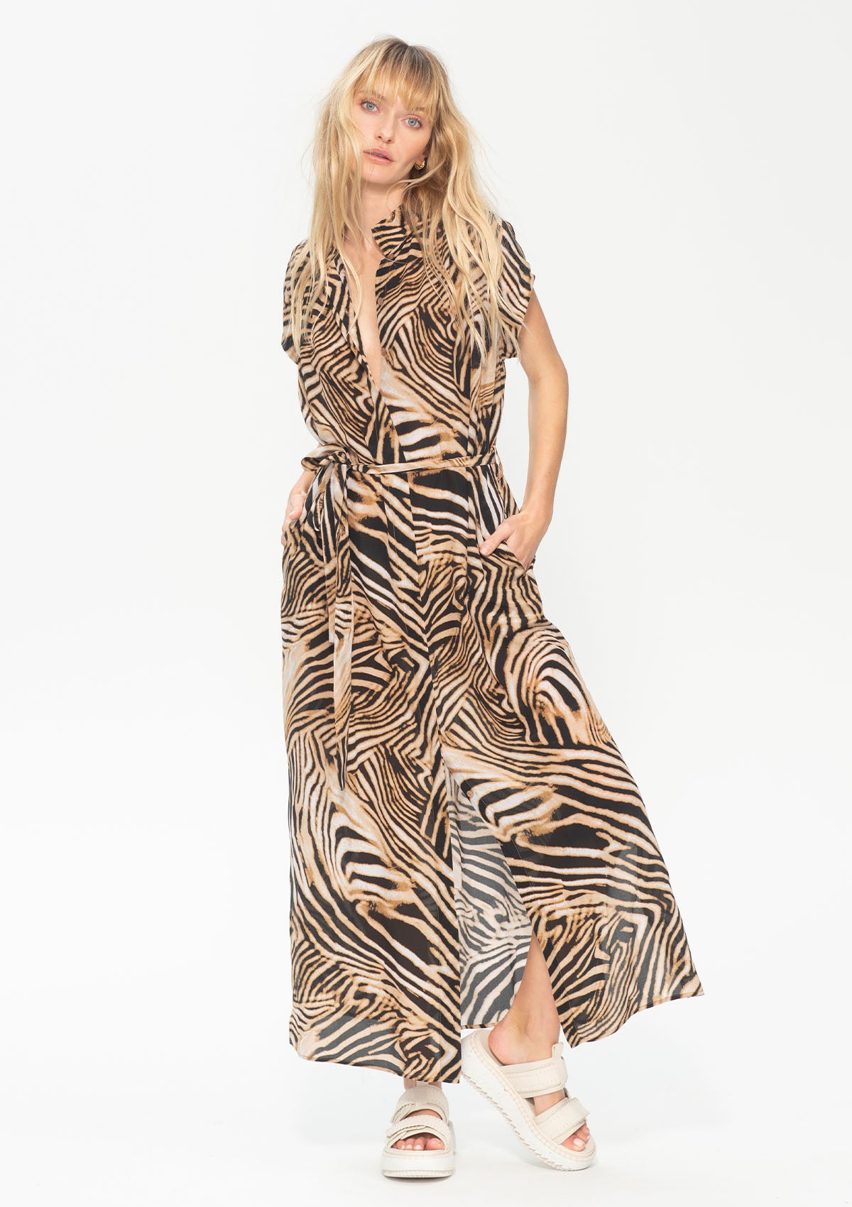 Mela Purdie Sahara Print Silk SS Soft Dress