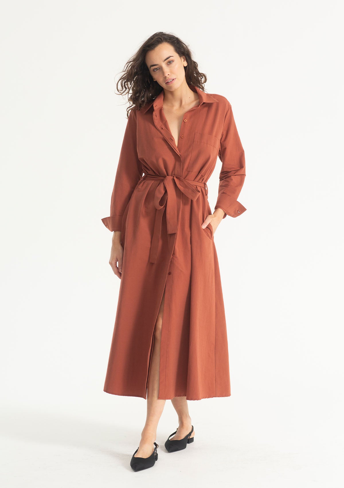 Mela Purdie Microprene Pocket Shirt Dress