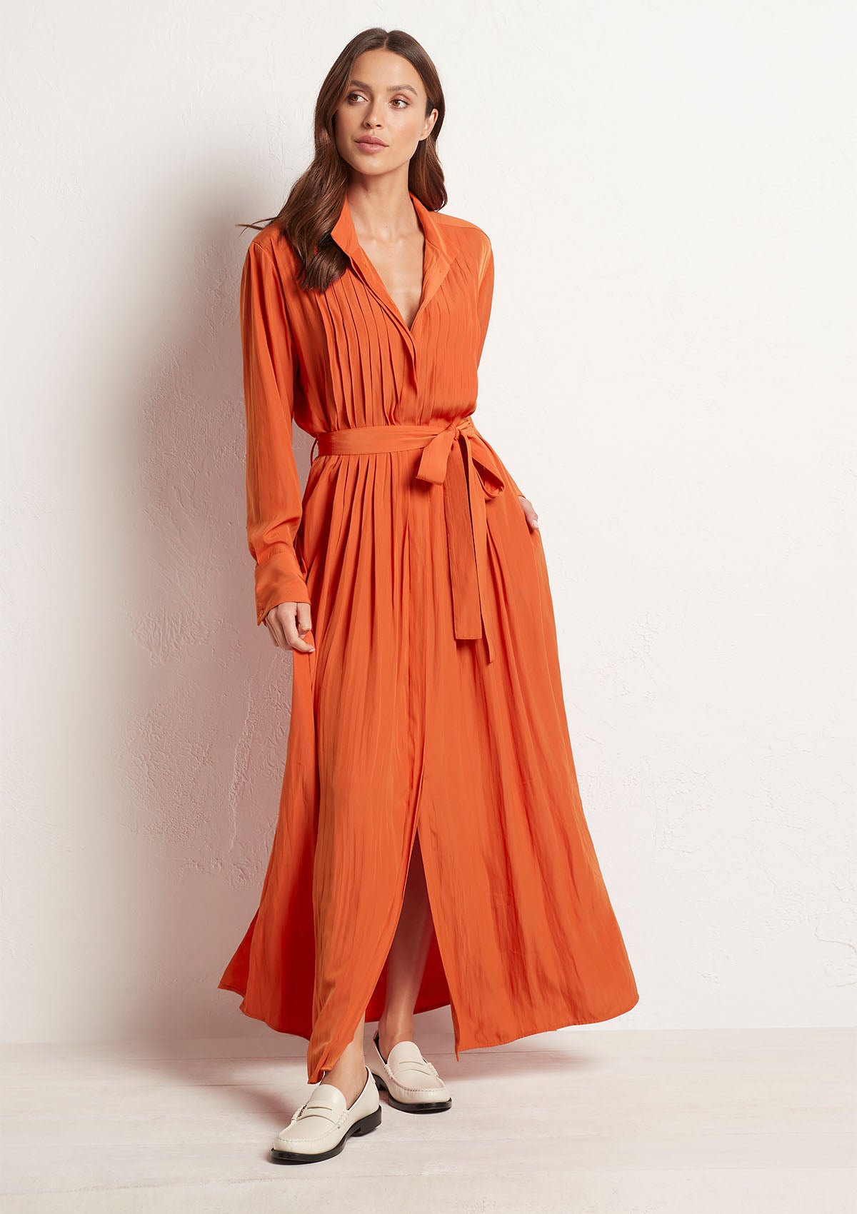 Mela Purdie Mache Pleat Maxi Dress