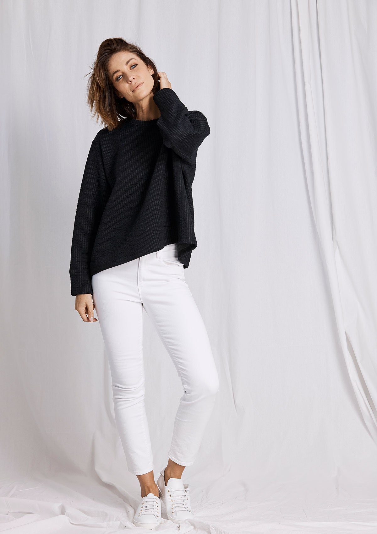 Mela Purdie Vertical Knit Crew Sweater