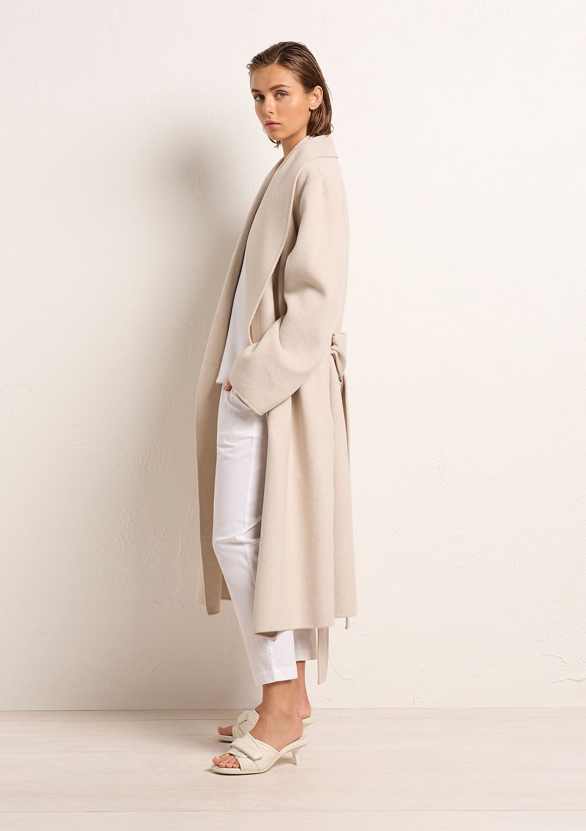 Mela Purdie Cashmere Felt Long Shawl Coat