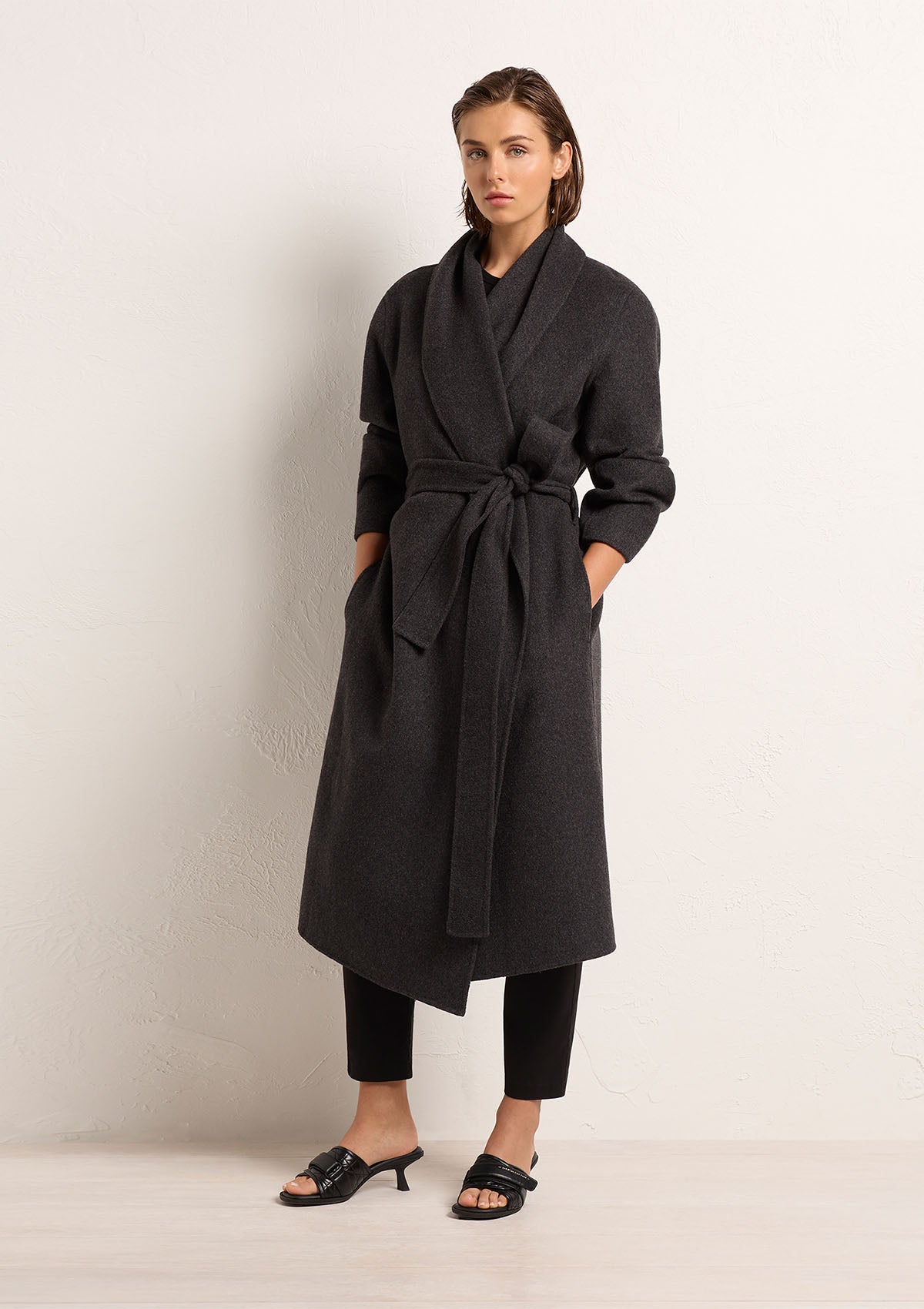 Mela Purdie Cashmere Felt Long Shawl Coat