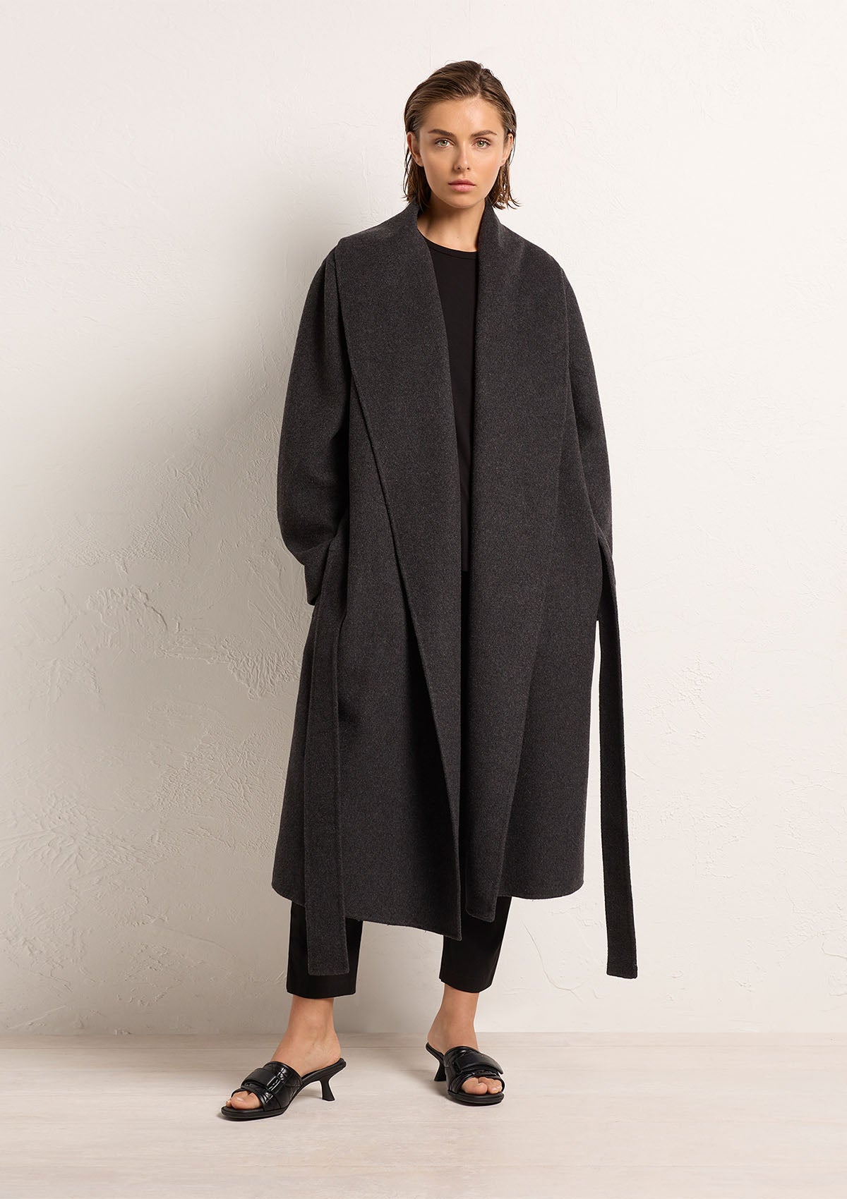 Mela Purdie Cashmere Felt Long Shawl Coat