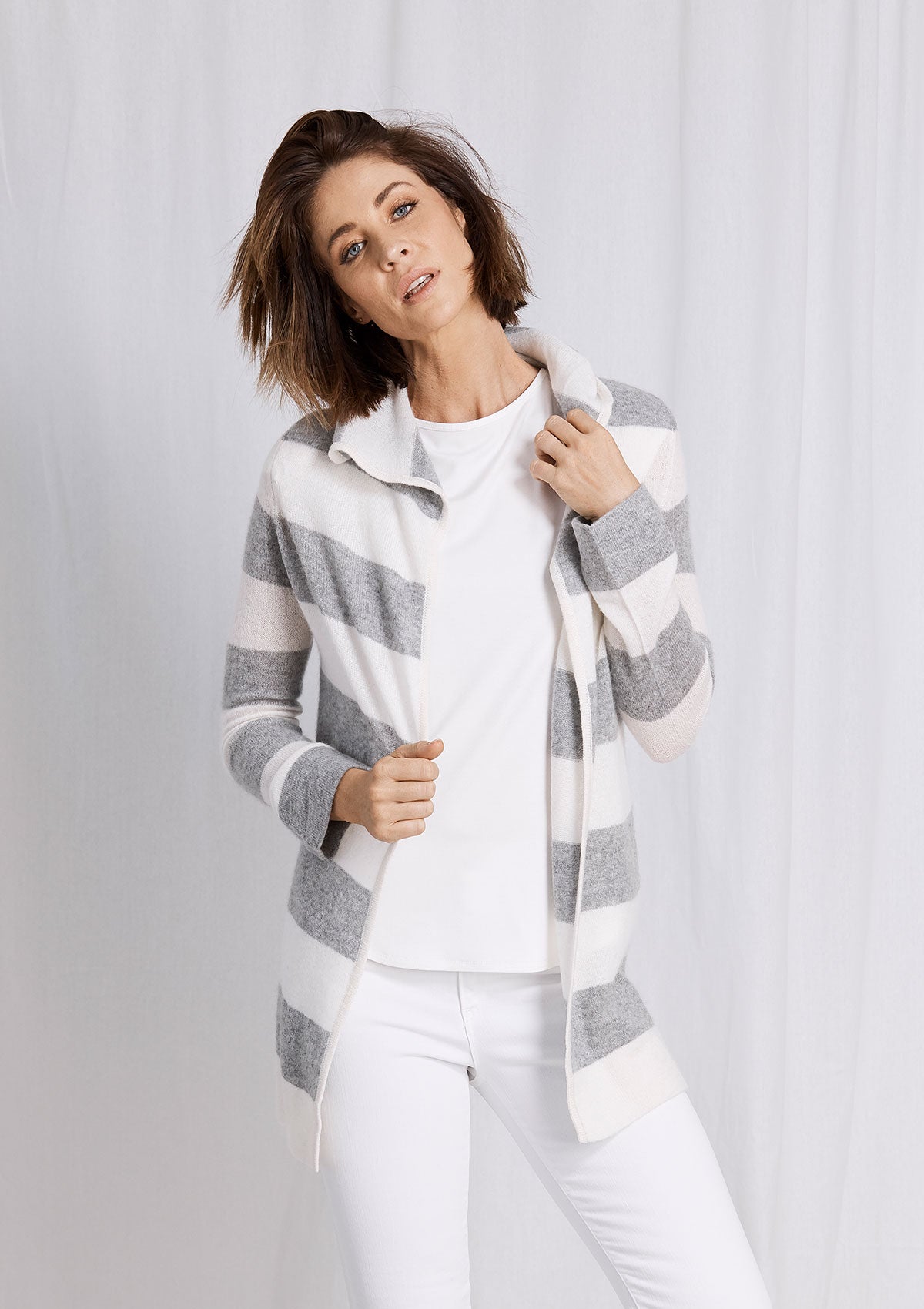 Khlassik Stripe Essential Hooded Cardigan