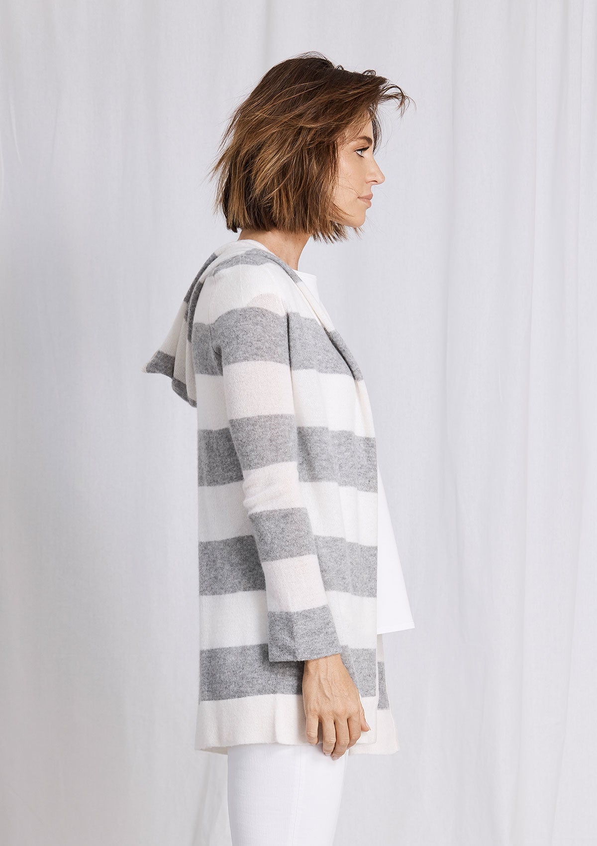 Khlassik Stripe Essential Hooded Cardigan