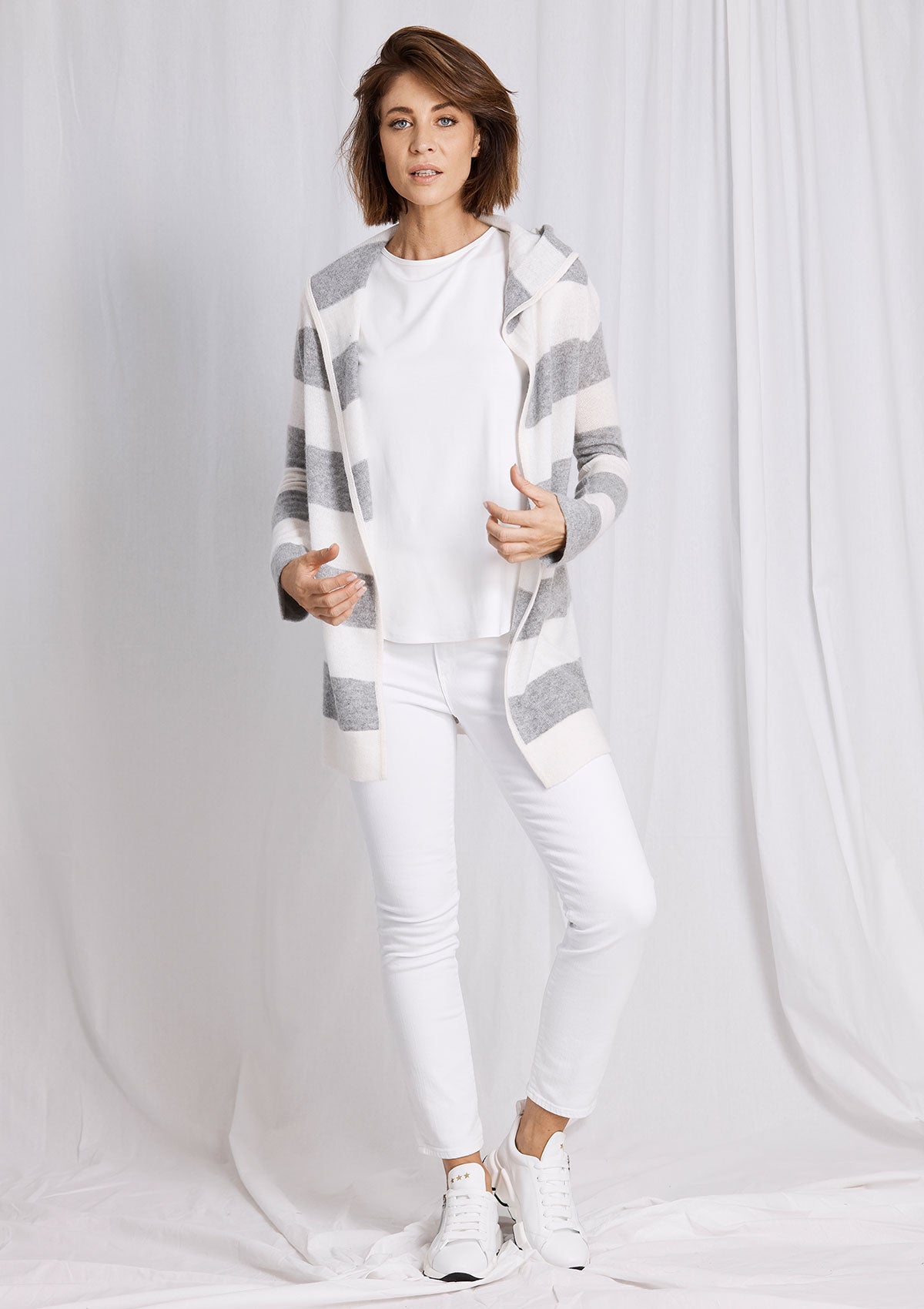 Khlassik Stripe Essential Hooded Cardigan