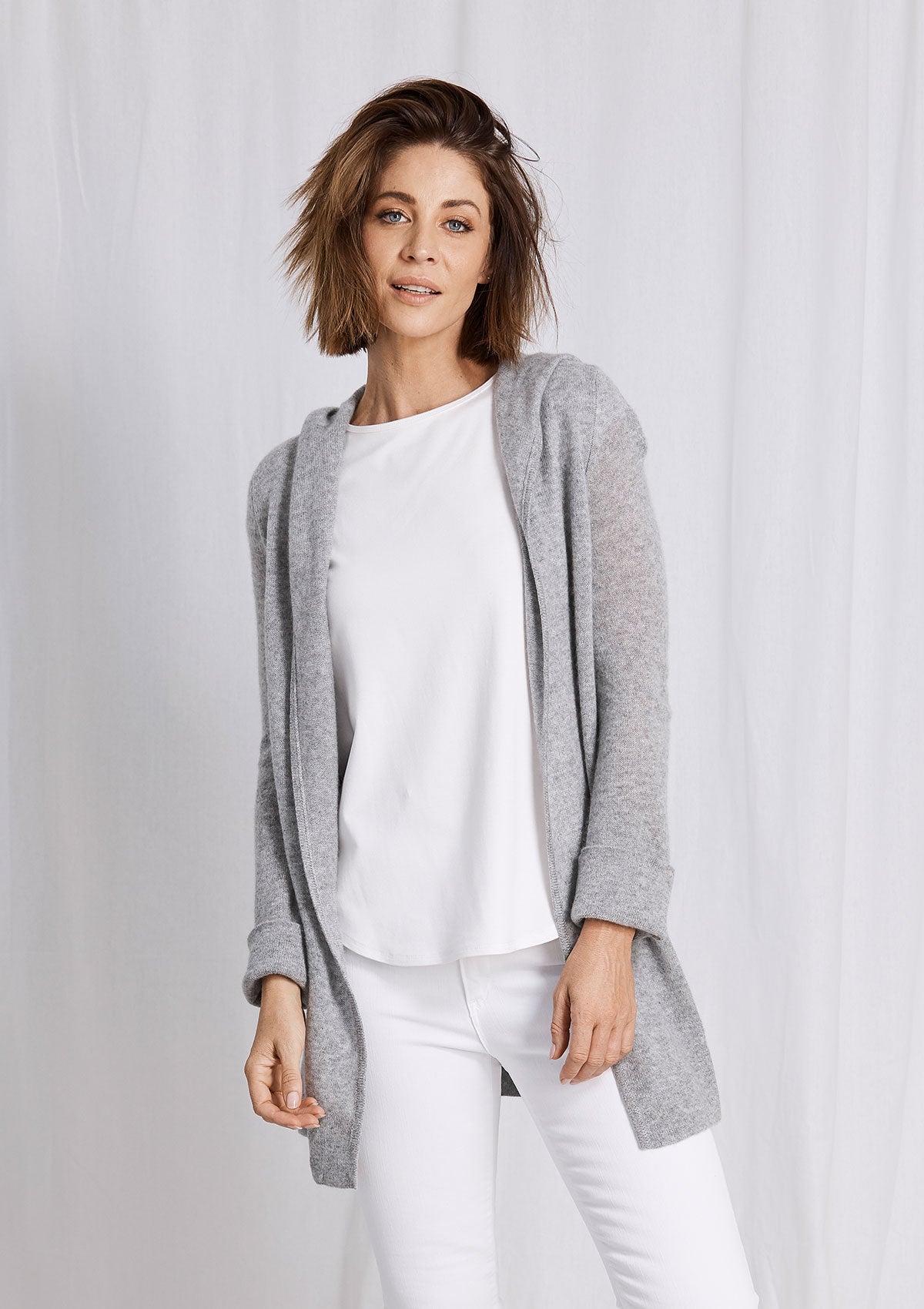 Khlassik Grey Essential Hooded Cardigan