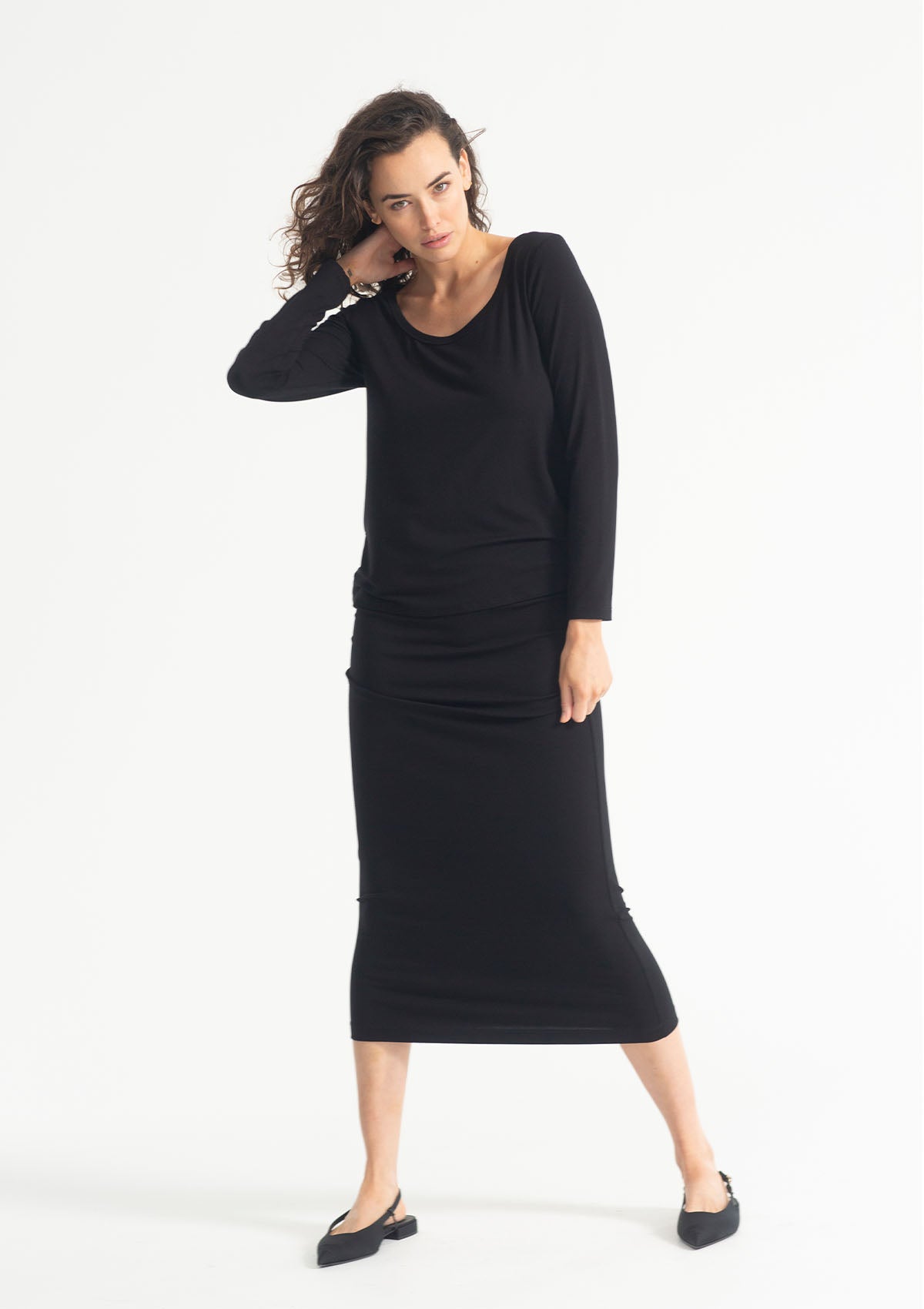 Mela Purdie Matte Jersey Midi Skirt