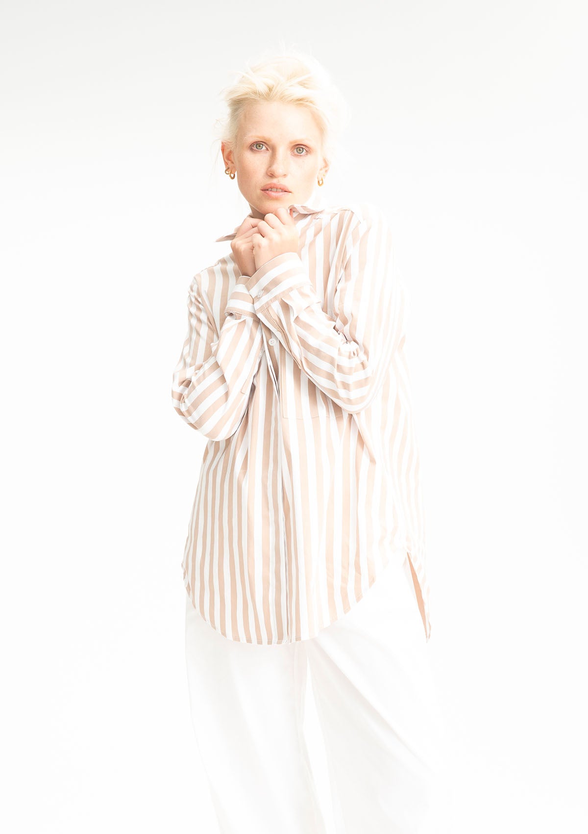 Mela Purdie Popilene Ribbon Stripe Single Pocket Shirt