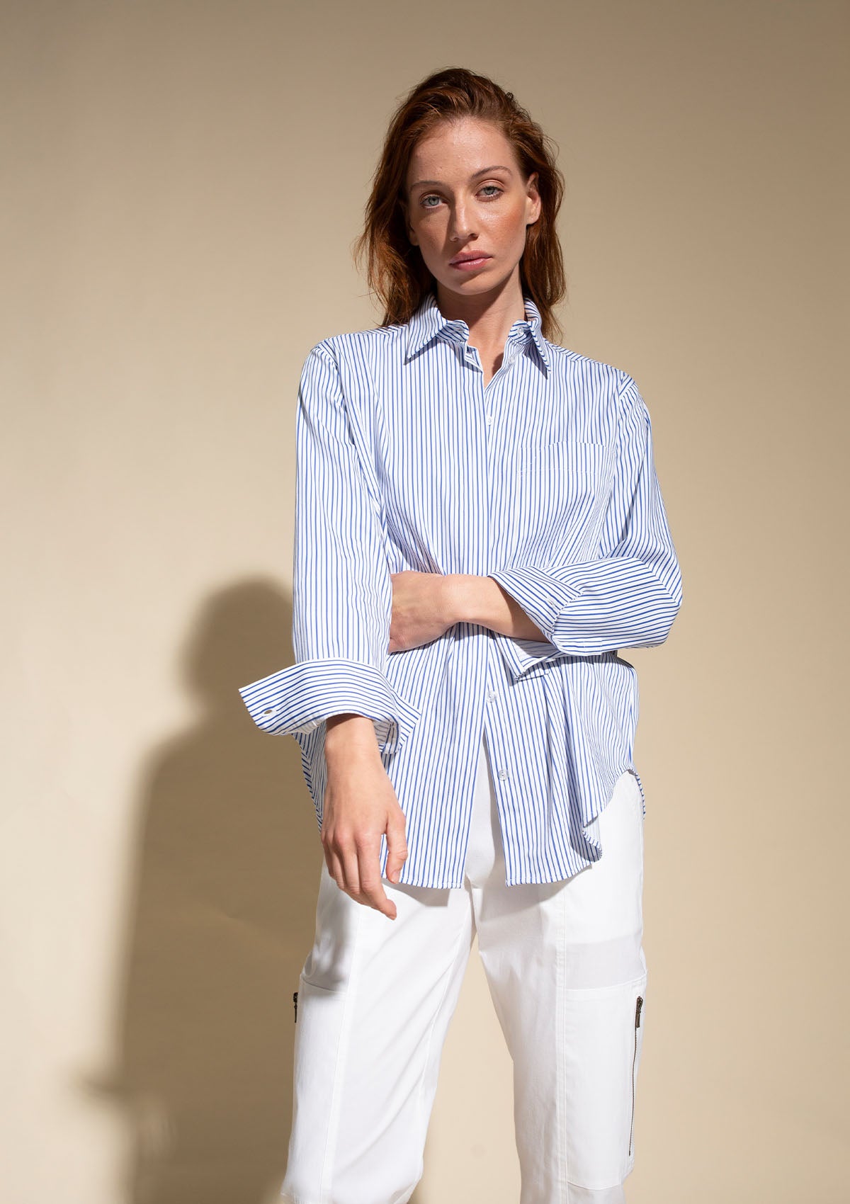 Mela Purdie Pencil Stripe Popilene Single Pocket Shirt