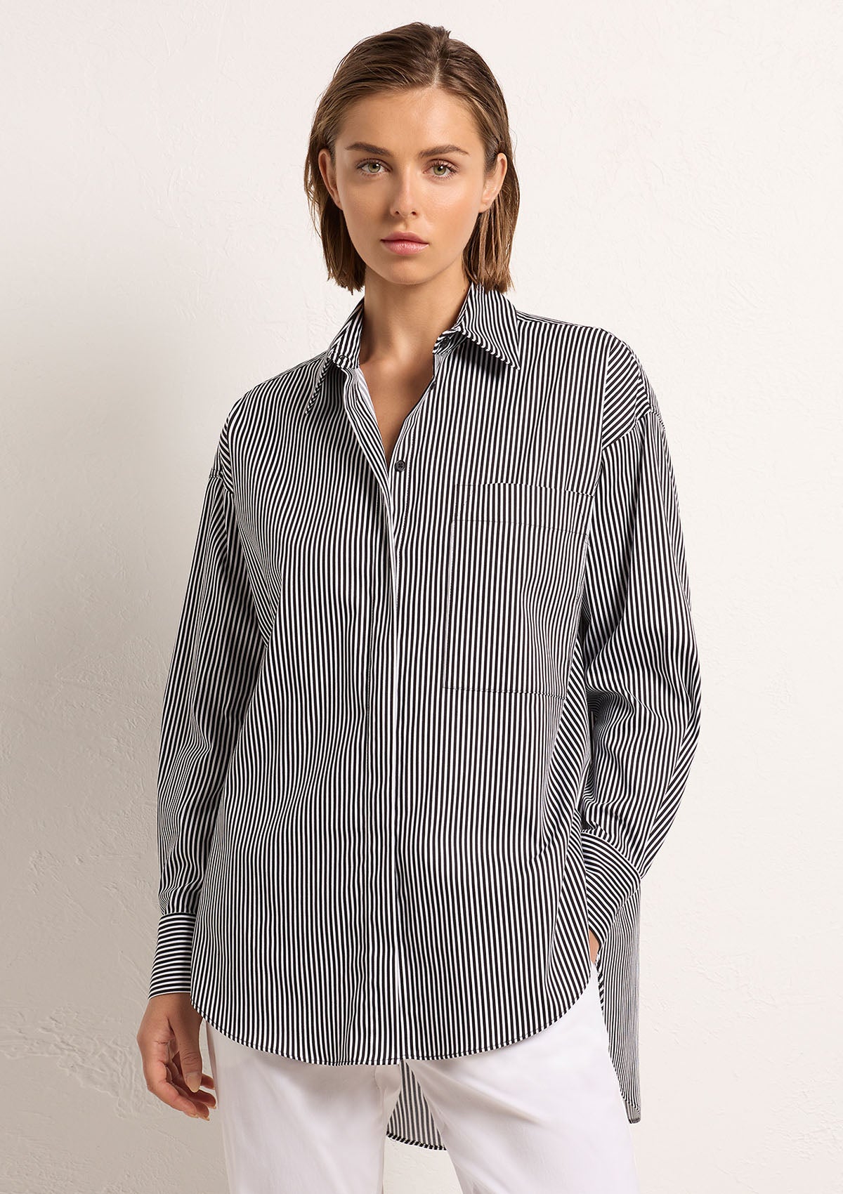 Mela Purdie Harvard Stripe Popilene Relaxed Pocket Shirt