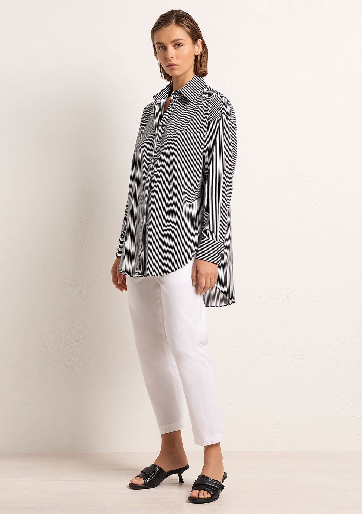 Mela Purdie Harvard Stripe Popilene Relaxed Pocket Shirt