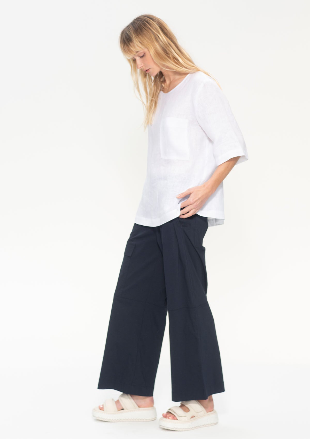 Mela Purdie Pure Linen Pocket Plaza T