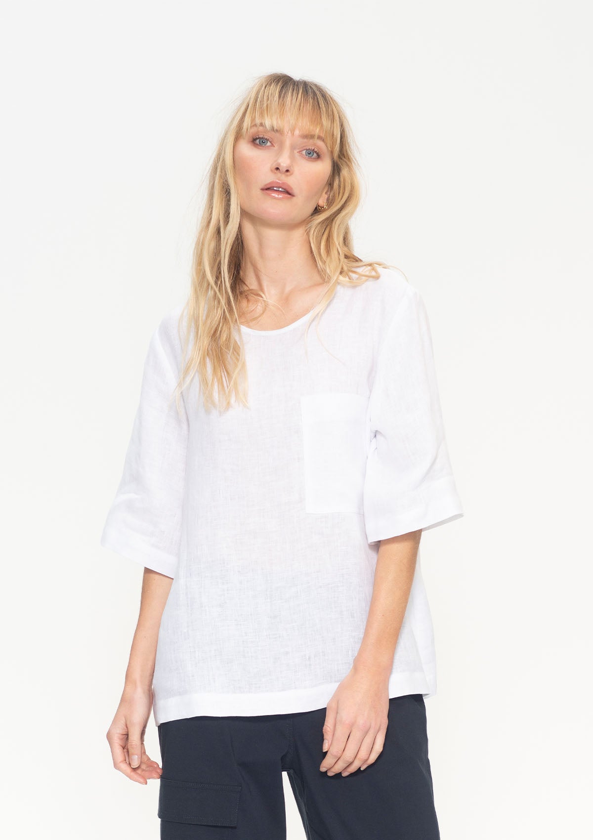 Mela Purdie Pure Linen Pocket Plaza T