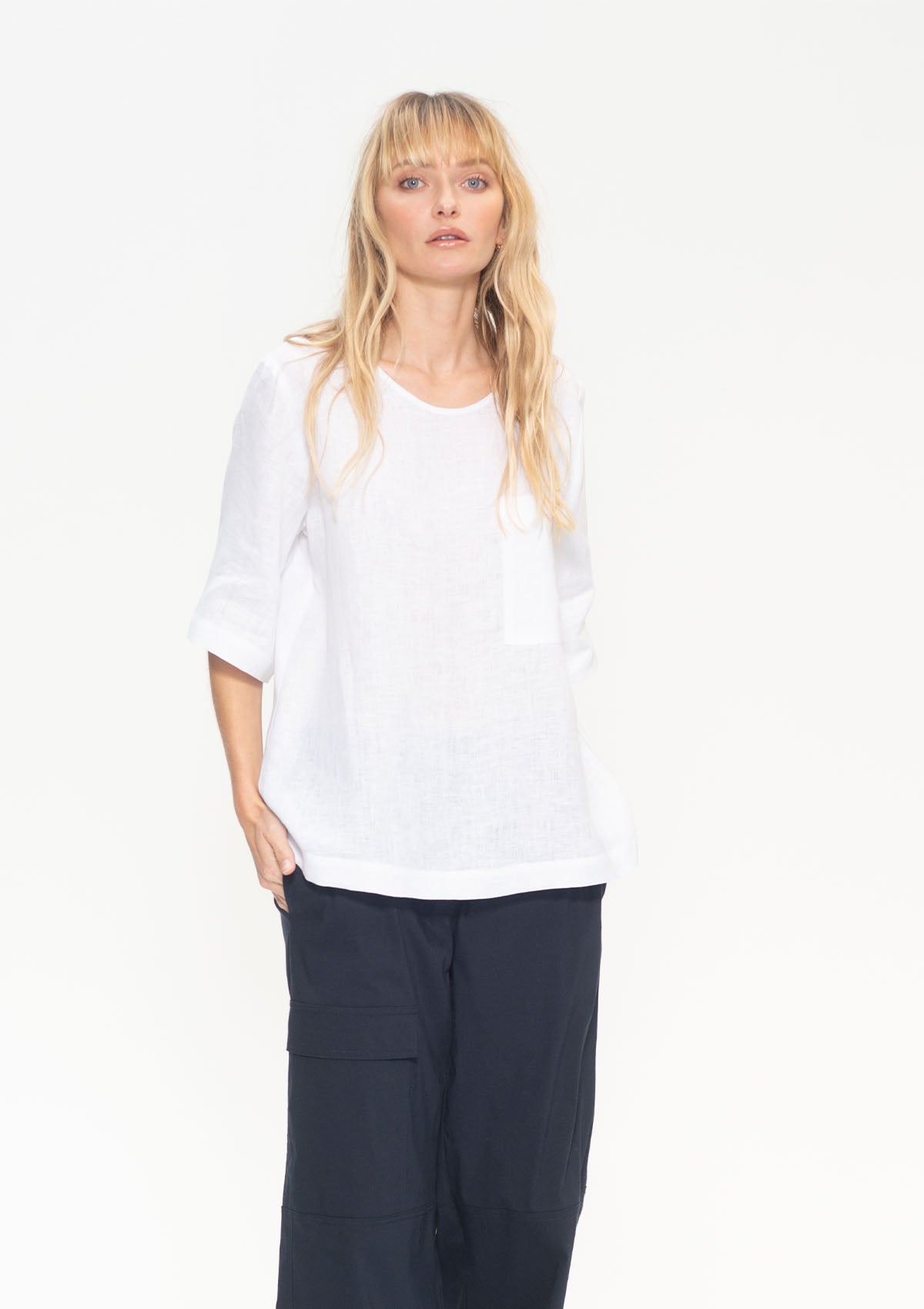 Mela Purdie Pure Linen Pocket Plaza T