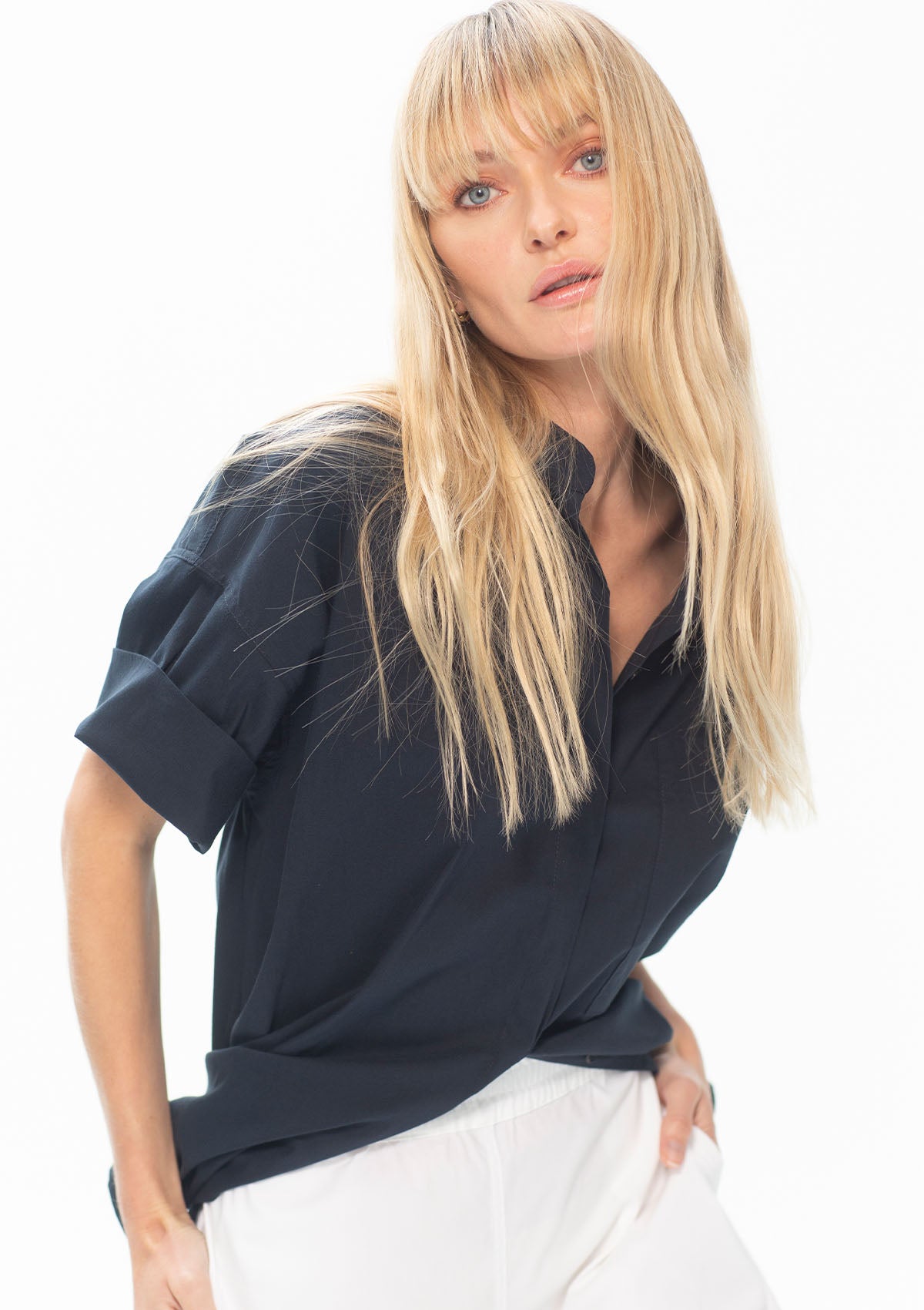 Mela Purdie Microprene Relaxed Cuff Shirt