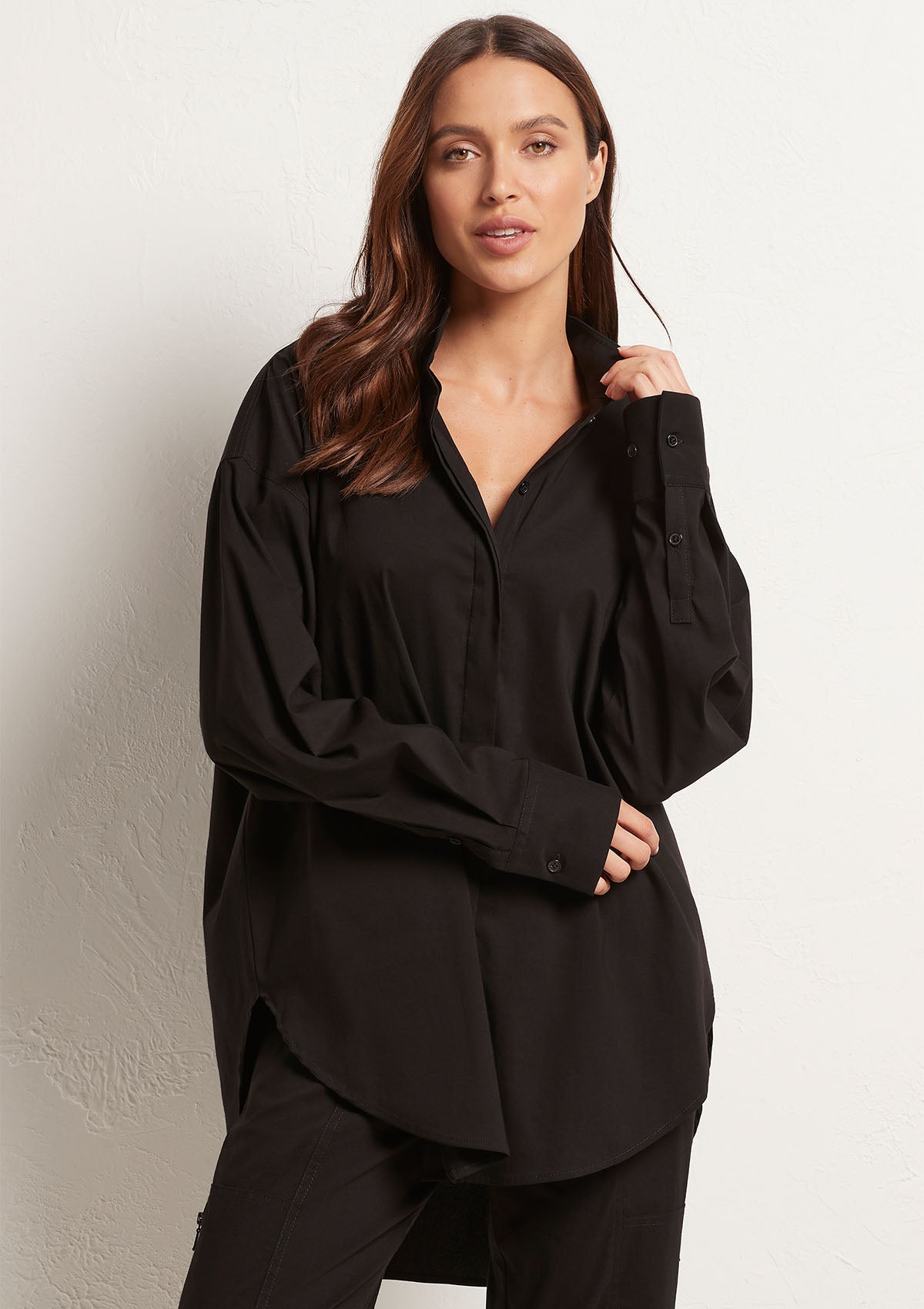 Mela Purdie Microprene Relaxed Stand Shirt