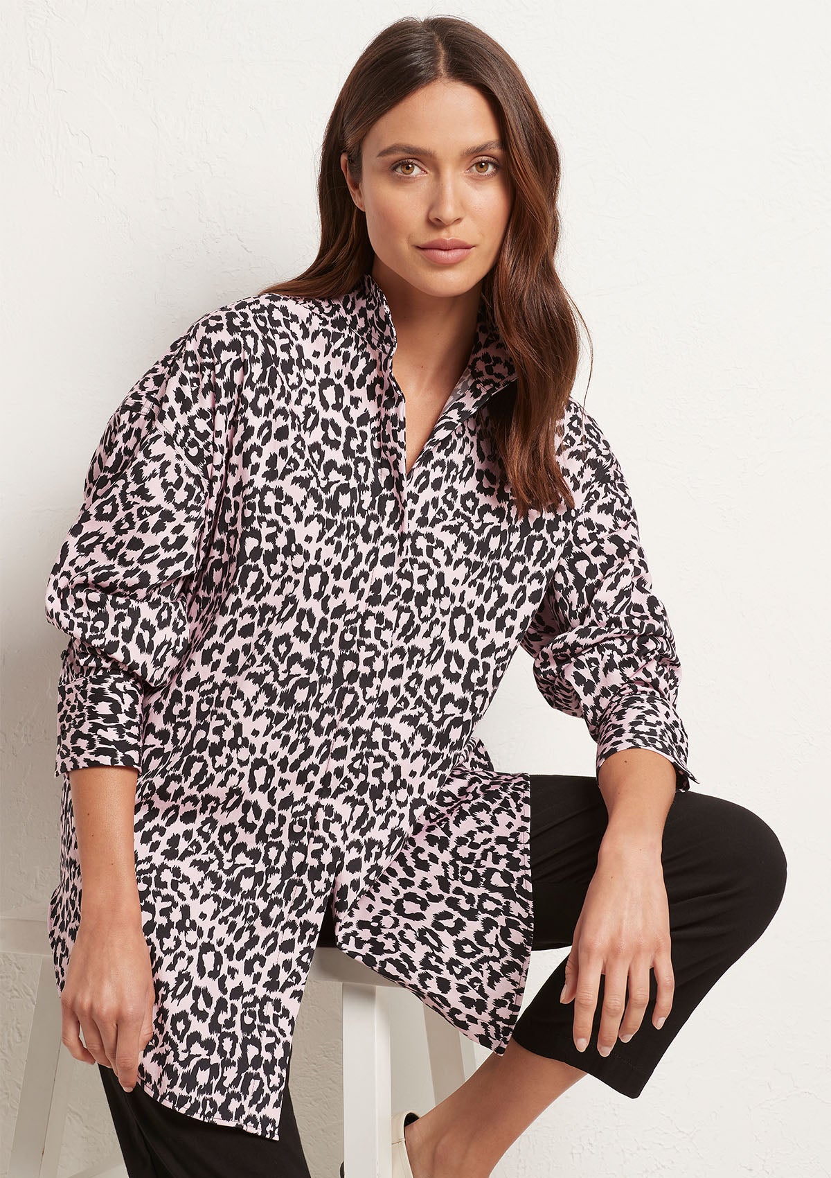 Mela Purdie Paw Print Popilene Relaxed Stand Shirt