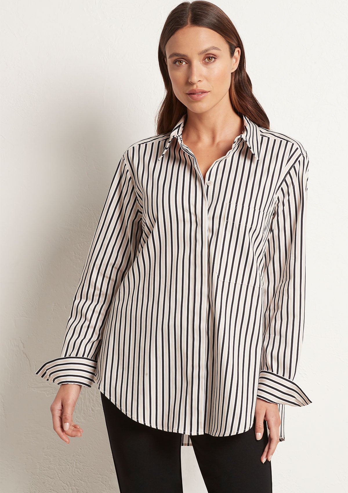 Mela Purdie Tri Stripe Popilene Chisel Pocket Shirt