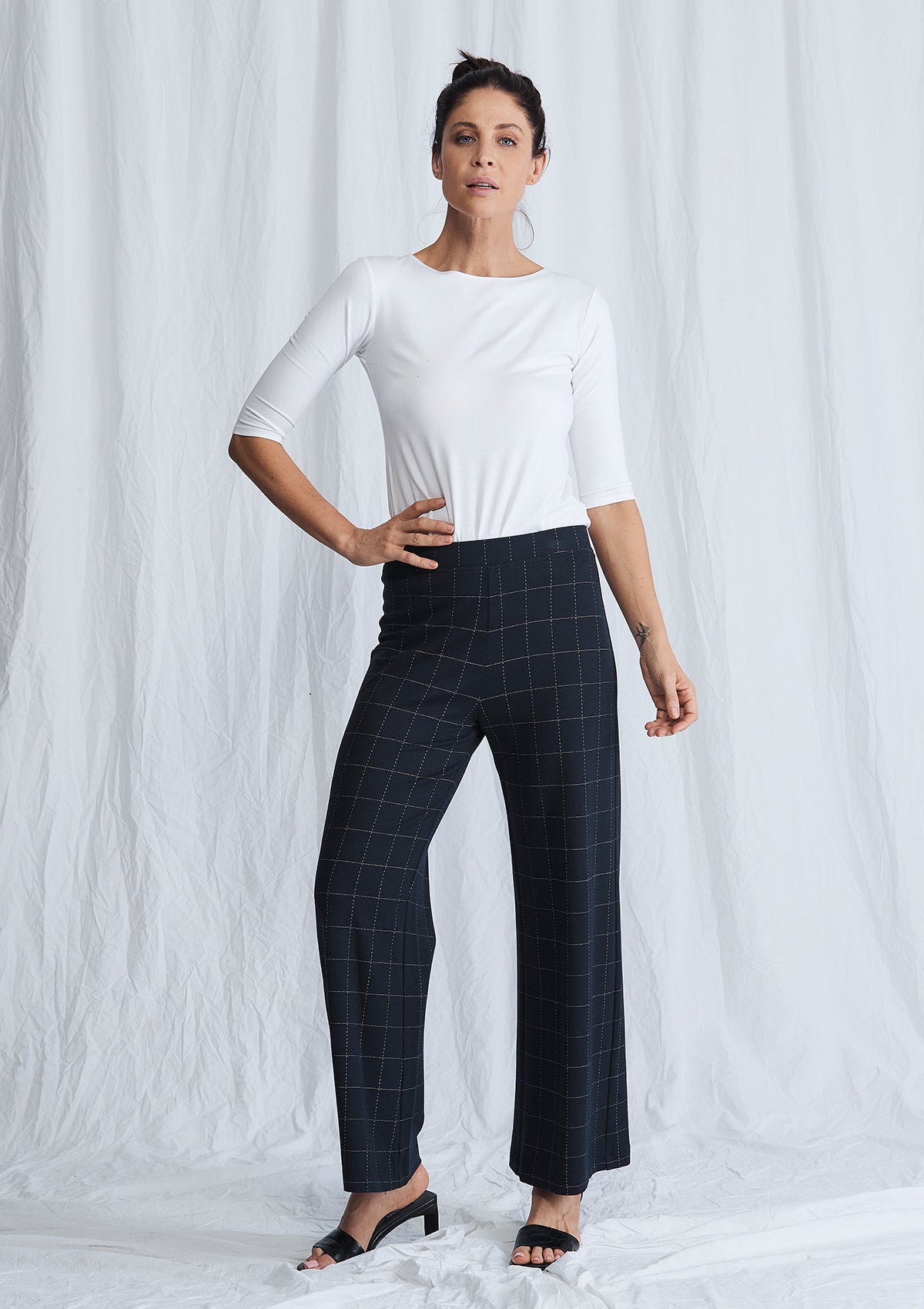 Mela Purdie Compact Check Knit Tube Pant