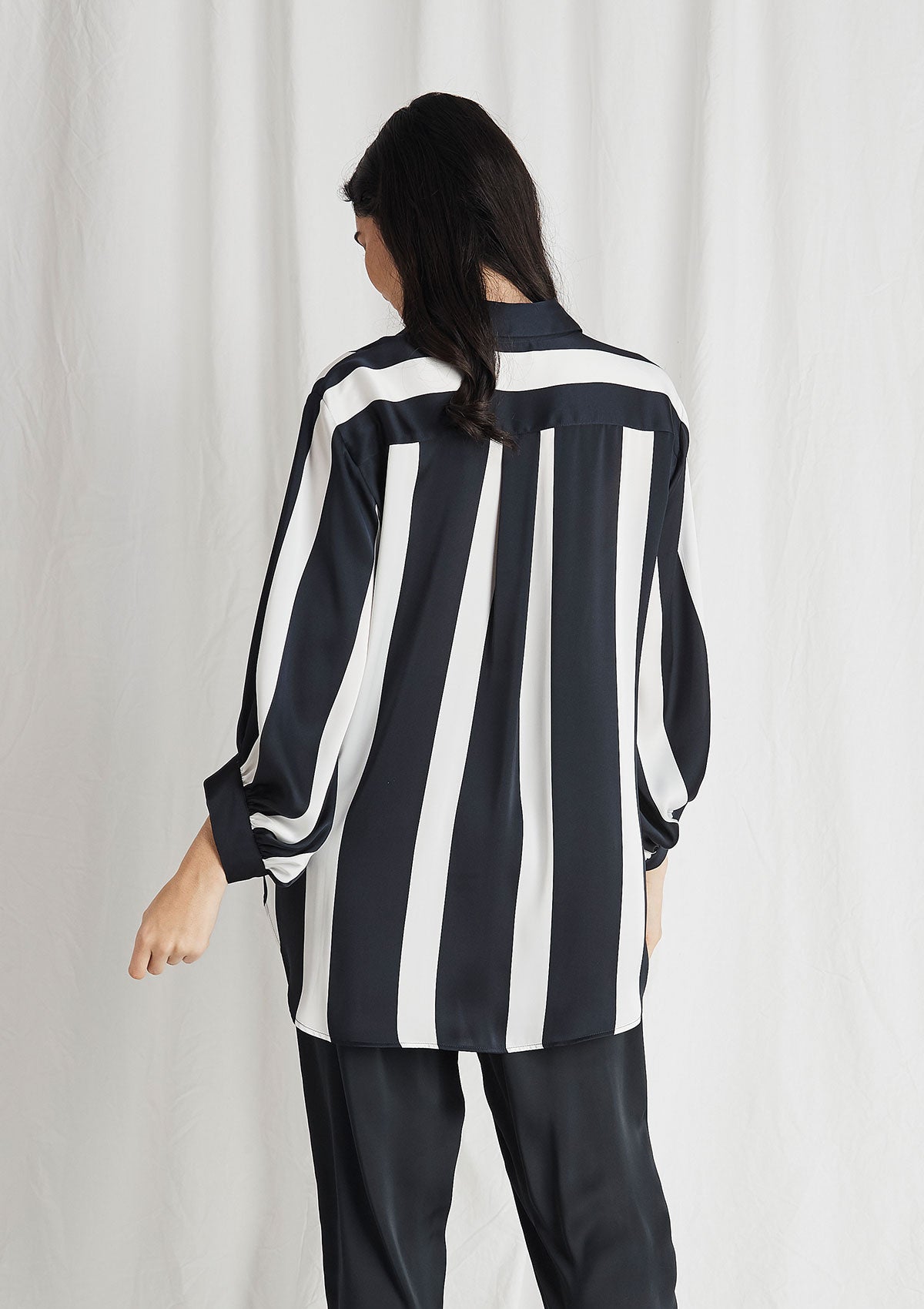 Mela Purdie Domino Stripe Satin Soft Verandah Blouse