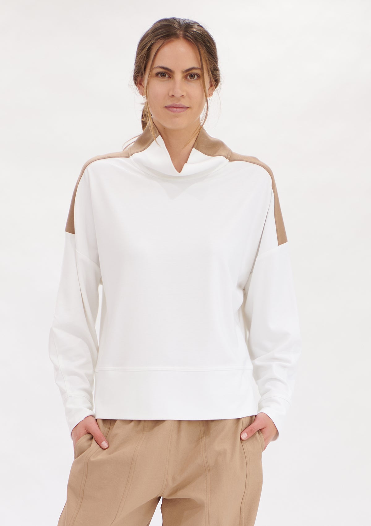 Mela Purdie Compact Knit Neck Panel Sweater