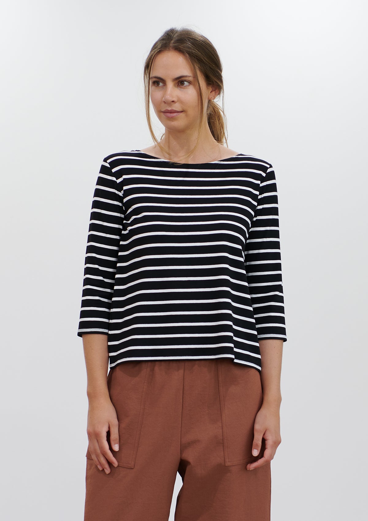 Mela Purdie Block Stripe Relaxed Boat Neck