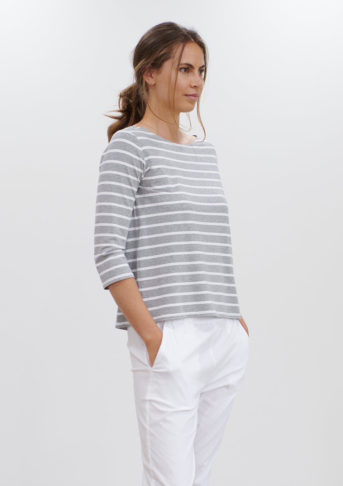 Mela Purdie Block Stripe Relaxed Boat Neck