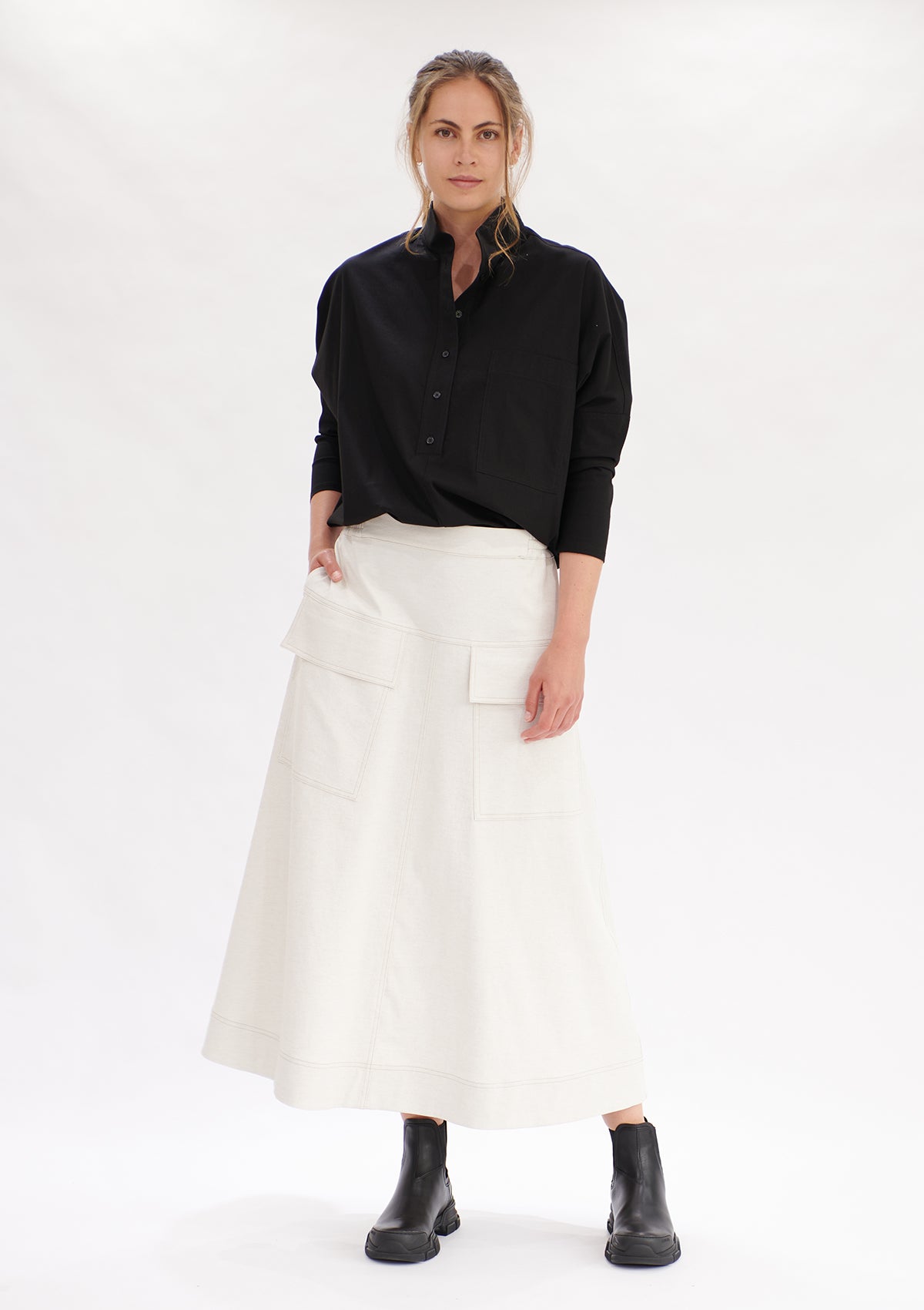 Mela Purdie Polished Canvas Duo Pocket Skirt