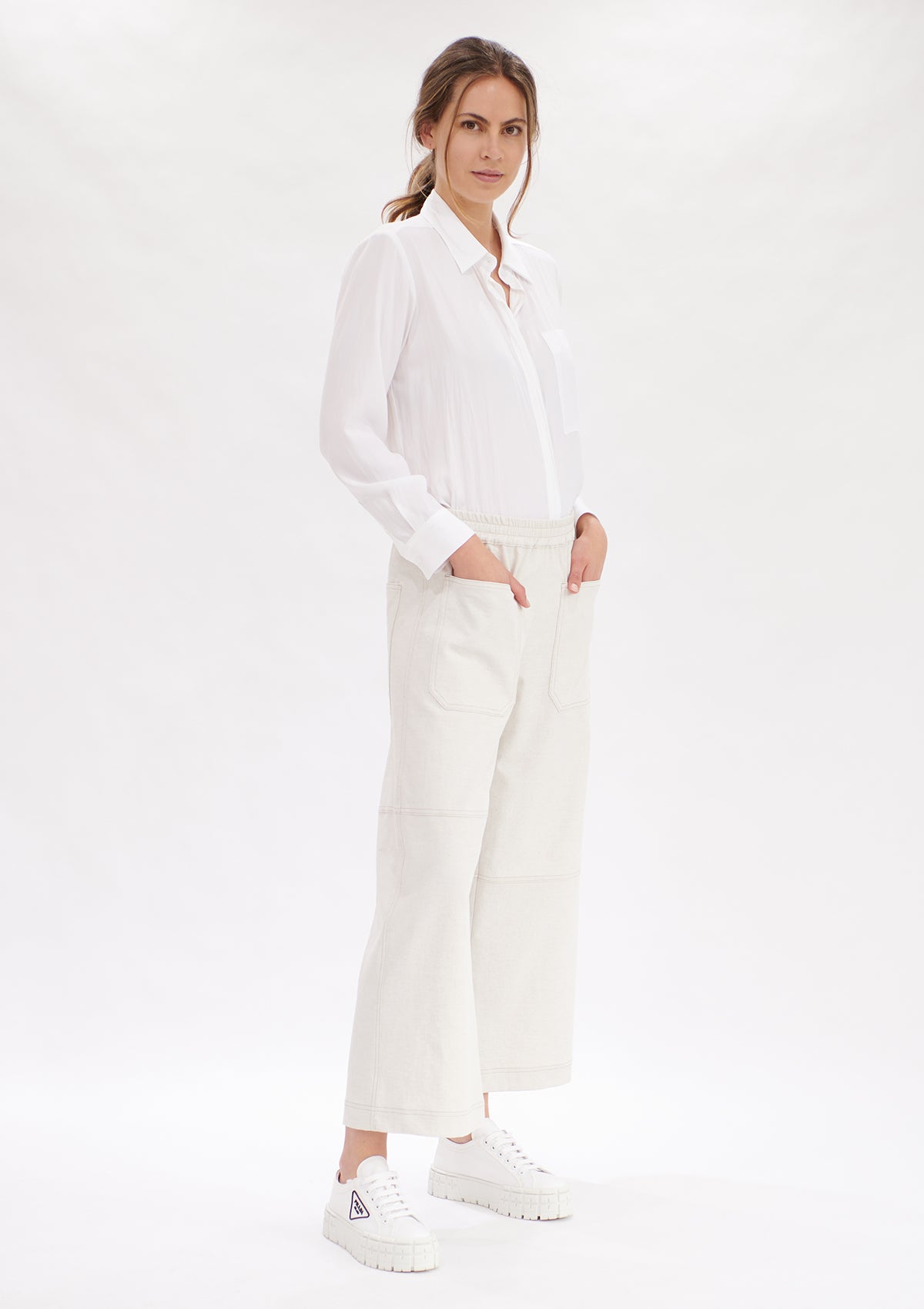 Mela Purdie Polished Canvas Quarter Panel Pant