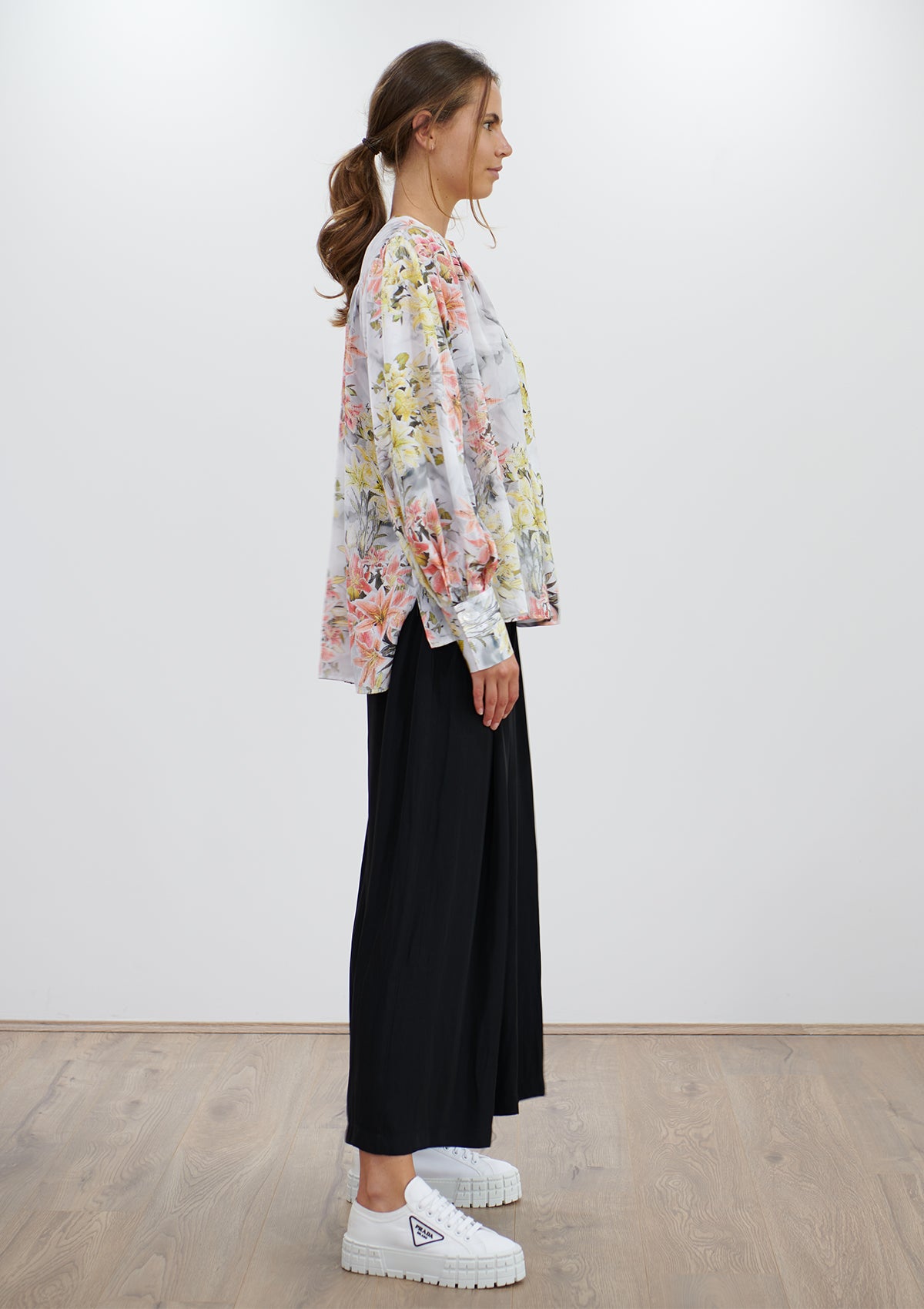 Mela Purdie Shadow Lilly Print Saddle Blouse