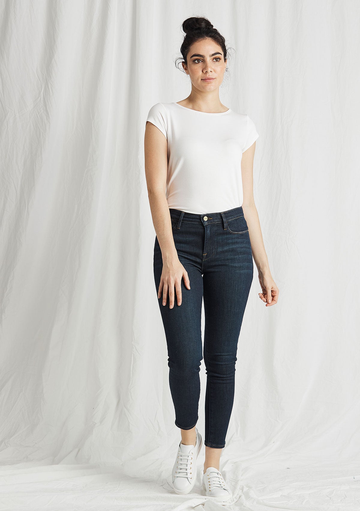 FRAME Le High Skinny Crop Jeans