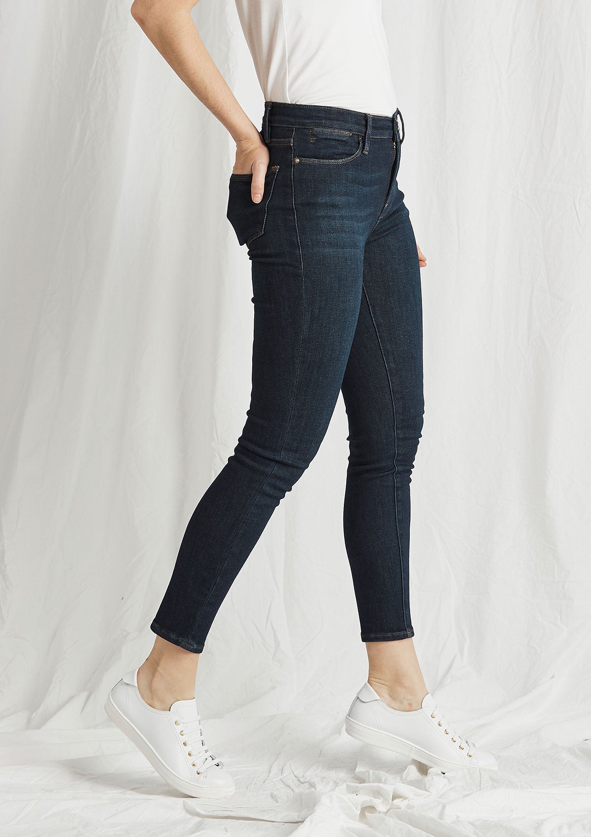 FRAME Le High Skinny Crop Jeans