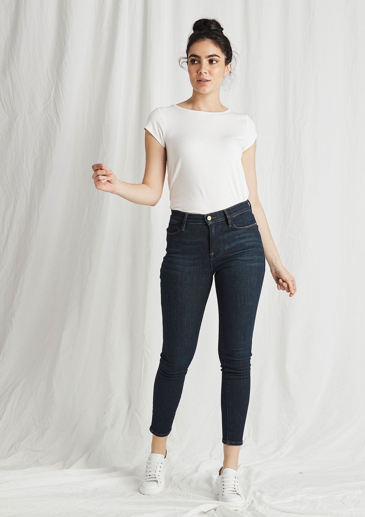 FRAME Le High Skinny Crop Jeans