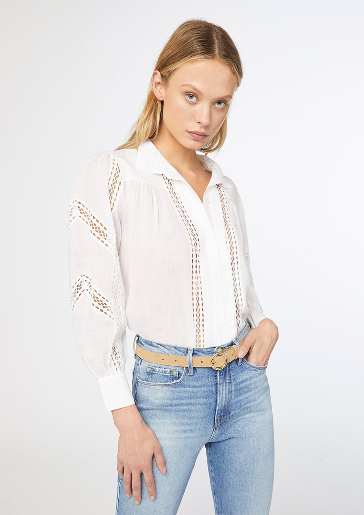 Frame Panel Lace Button Up – Khlassik
