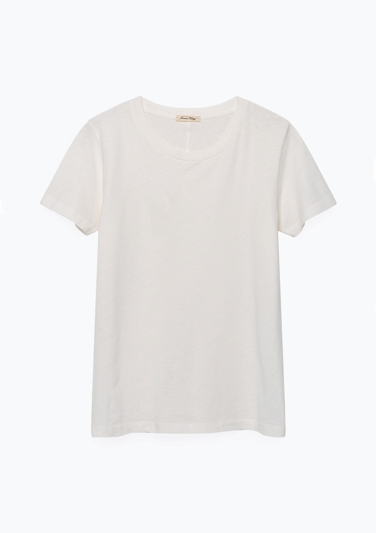 American Vintage Round Collar SS Fitted Tee-Shirt White