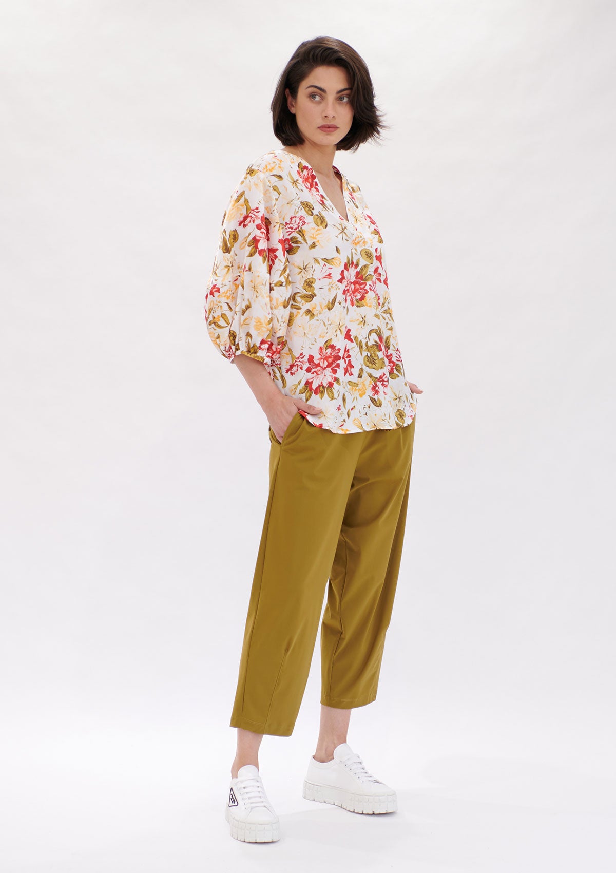 Mela Purdie Hibiscus Print Belle Blouse