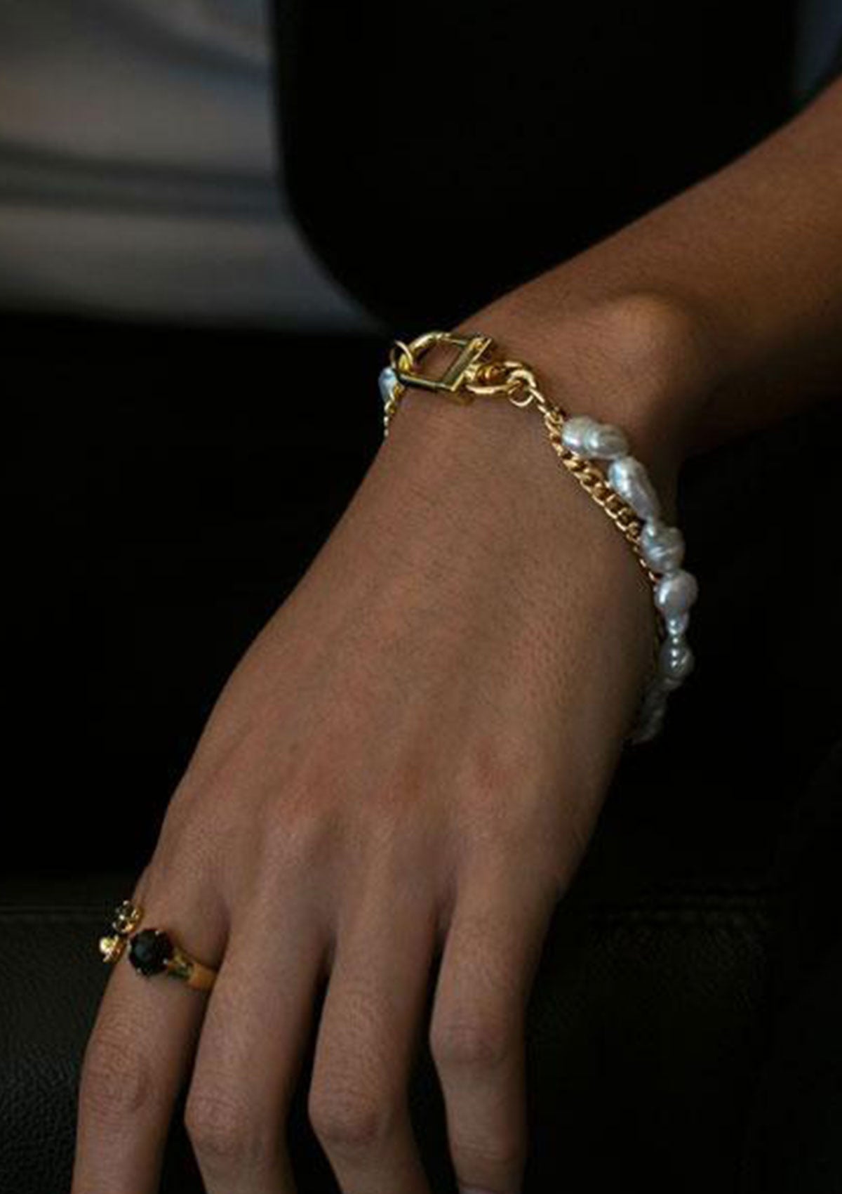 F+H Janet Pearl + Chain Bracelet