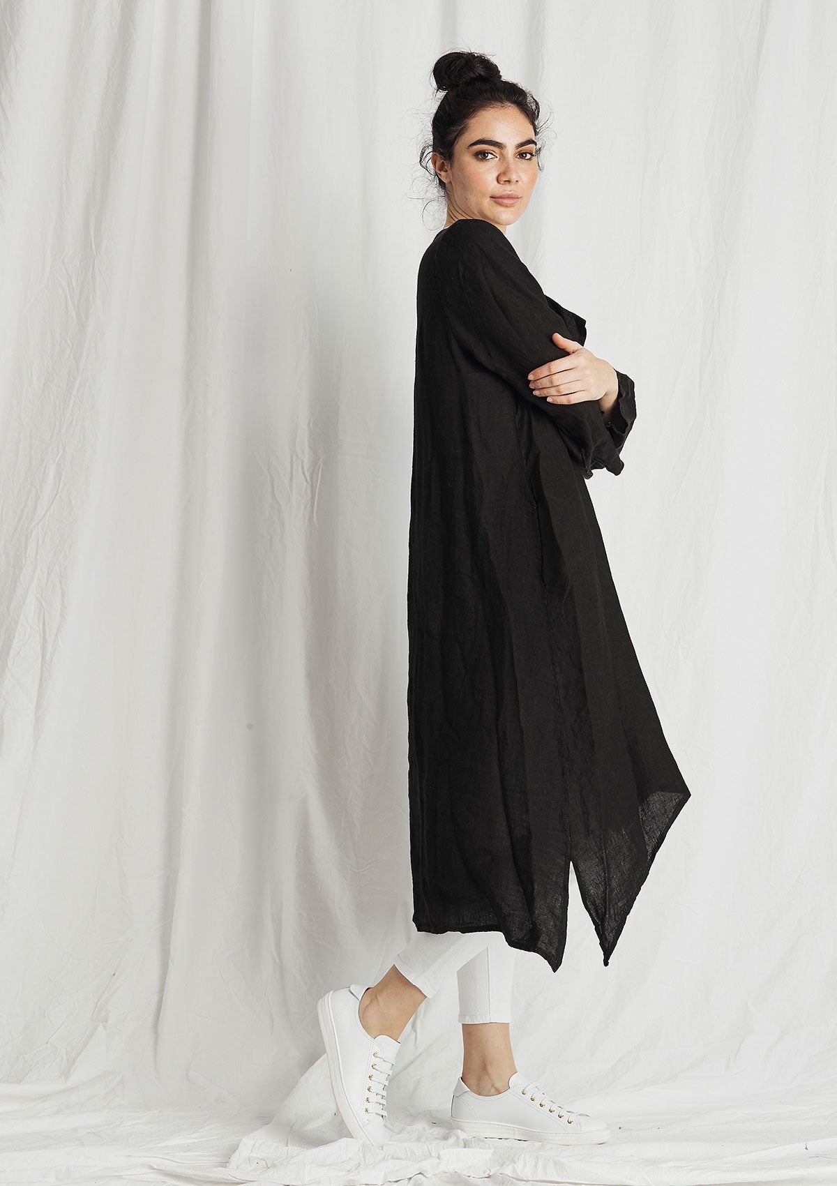 Khlassik Linen Drape Coat