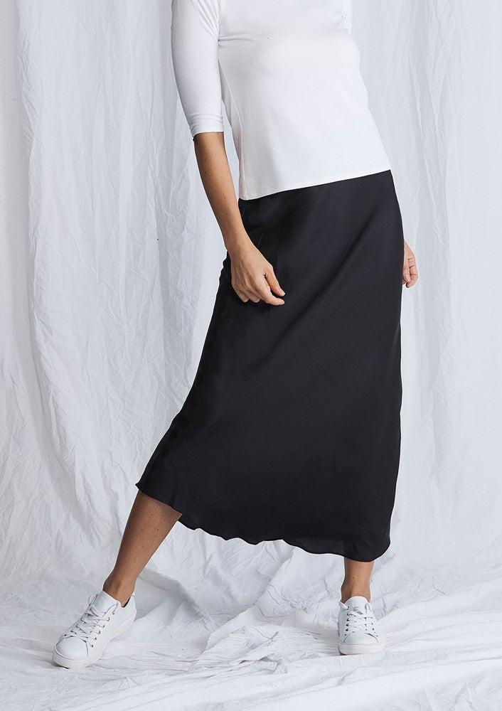 Luxe Deluxe Look Again Bias Cut Long Midi Skirt