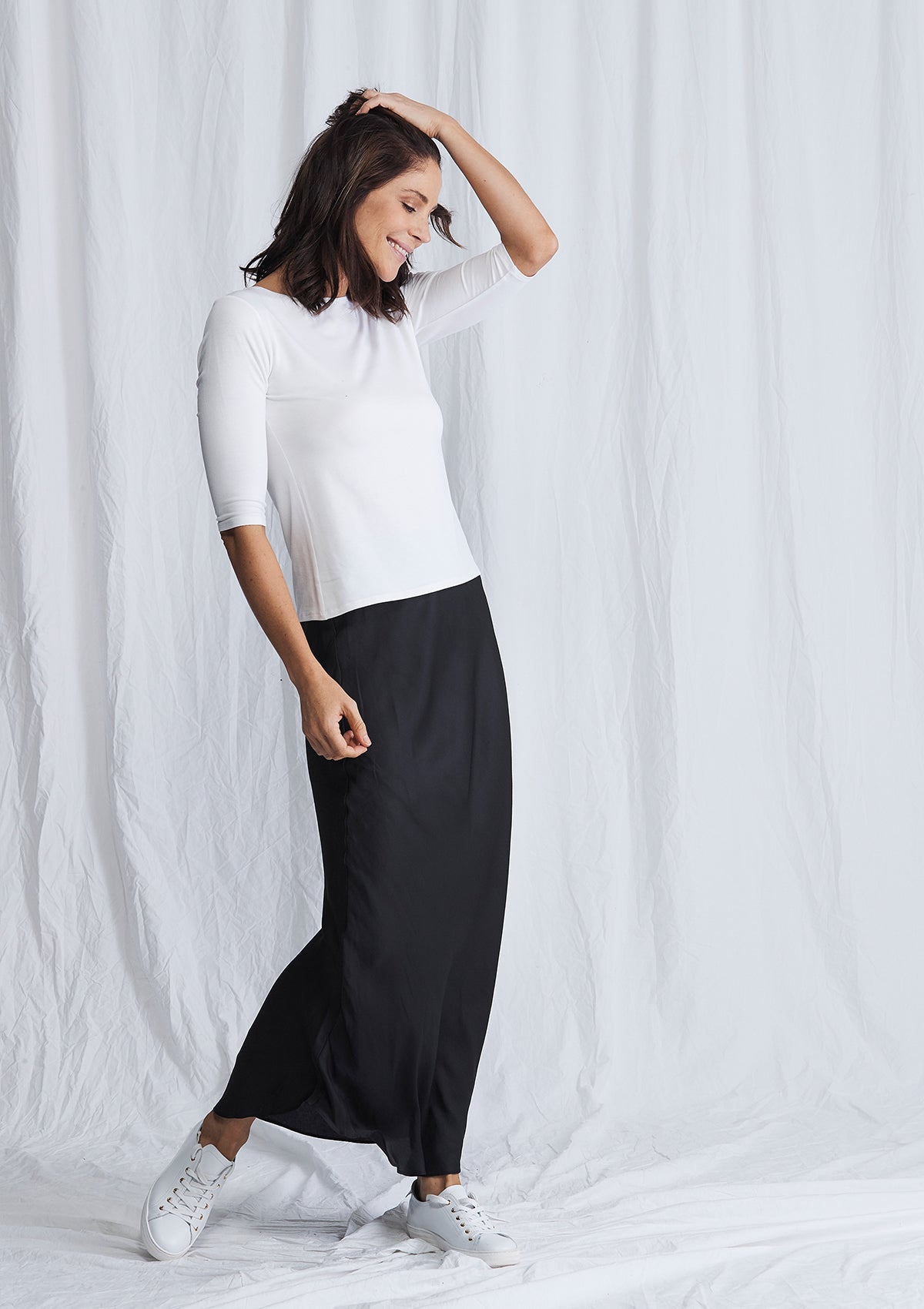 Luxe Deluxe Look Again Bias Cut Long Midi Skirt