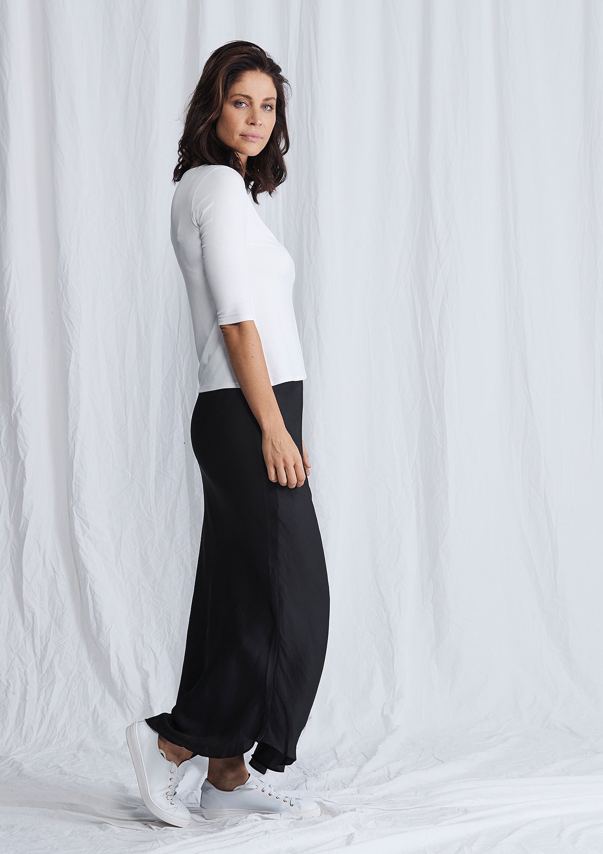 Luxe Deluxe Look Again Bias Cut Long Midi Skirt